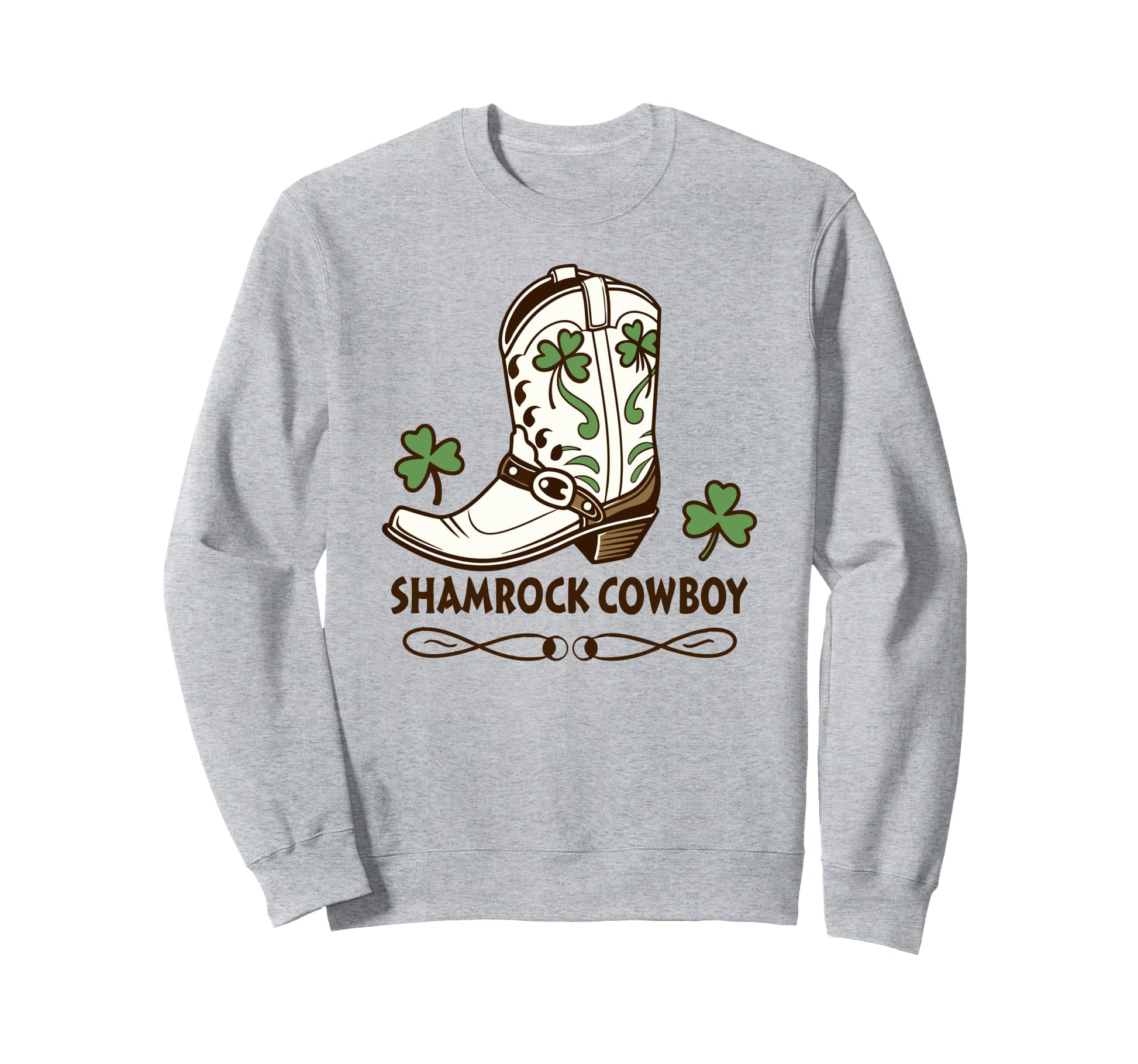 St Paddys Day Texas Cowboy Shamrock Sweatshirt - Custom Art Print Unisex - T-Shirt, Sweatshirt, Hoodie