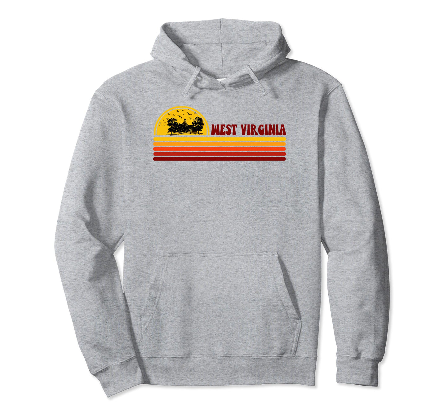 West Virginia Sunset Logo State Hoodie - Aesthetic Graphic for Adults - T-Shirt, Sweatshirt, Hoodie