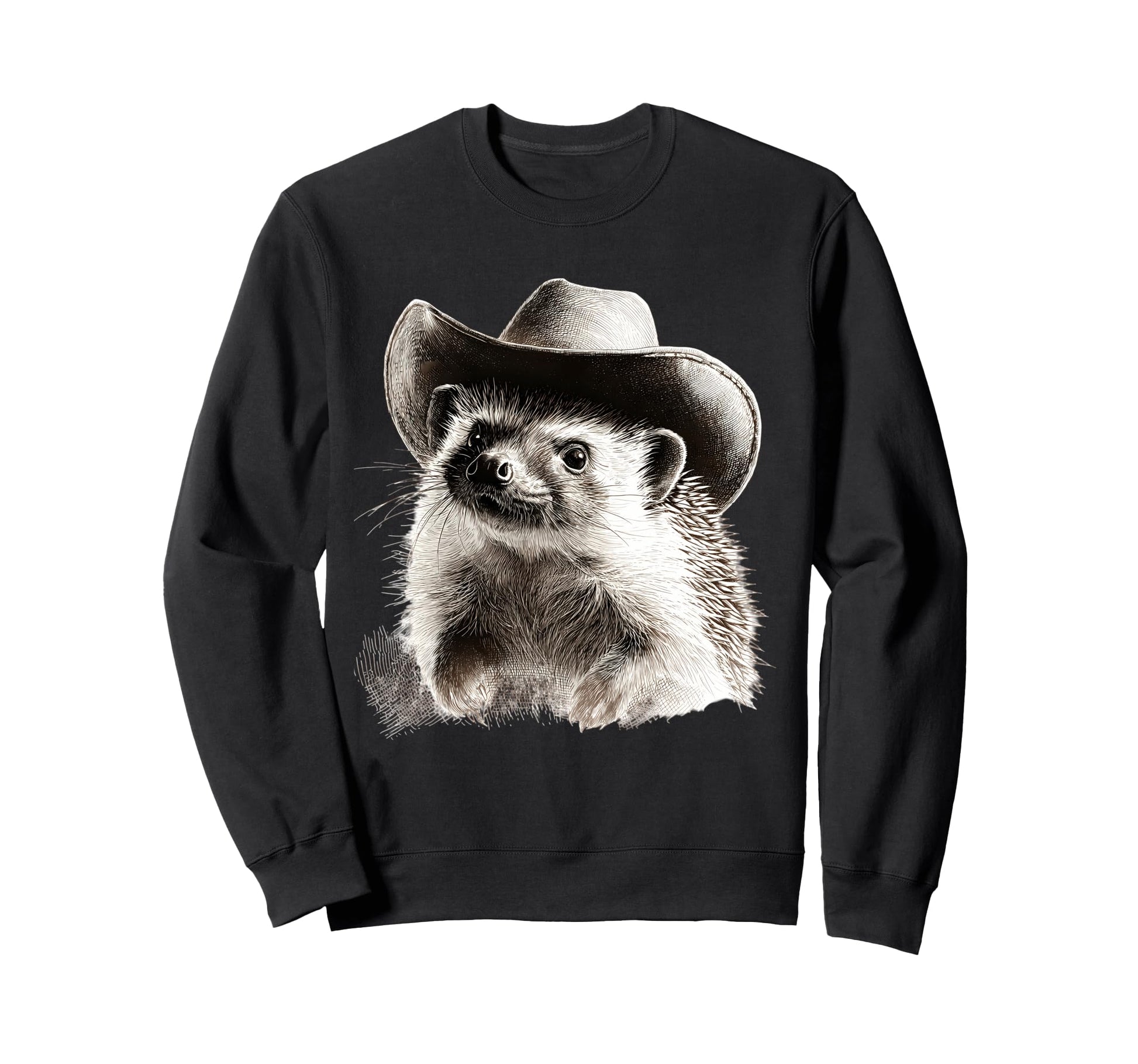 Country Cowboy Hedgehog Rodeo Sweatshirt - Aesthetic Graphic Men Women - T-Shirt, Sweatshirt, Hoodie