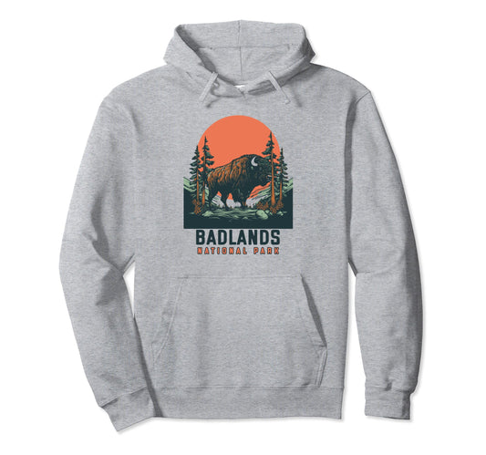 Badlands National Park Bison Buffalo Hoodie - Streetwear Style Unisex - T-Shirt, Sweatshirt, Hoodie