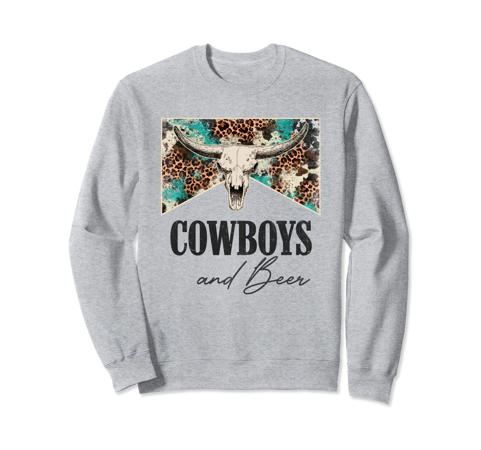 Leopard Western Life Country Bull Sweatshirt - Novelty Apparel Men Women - T-Shirt, Sweatshirt, Hoodie