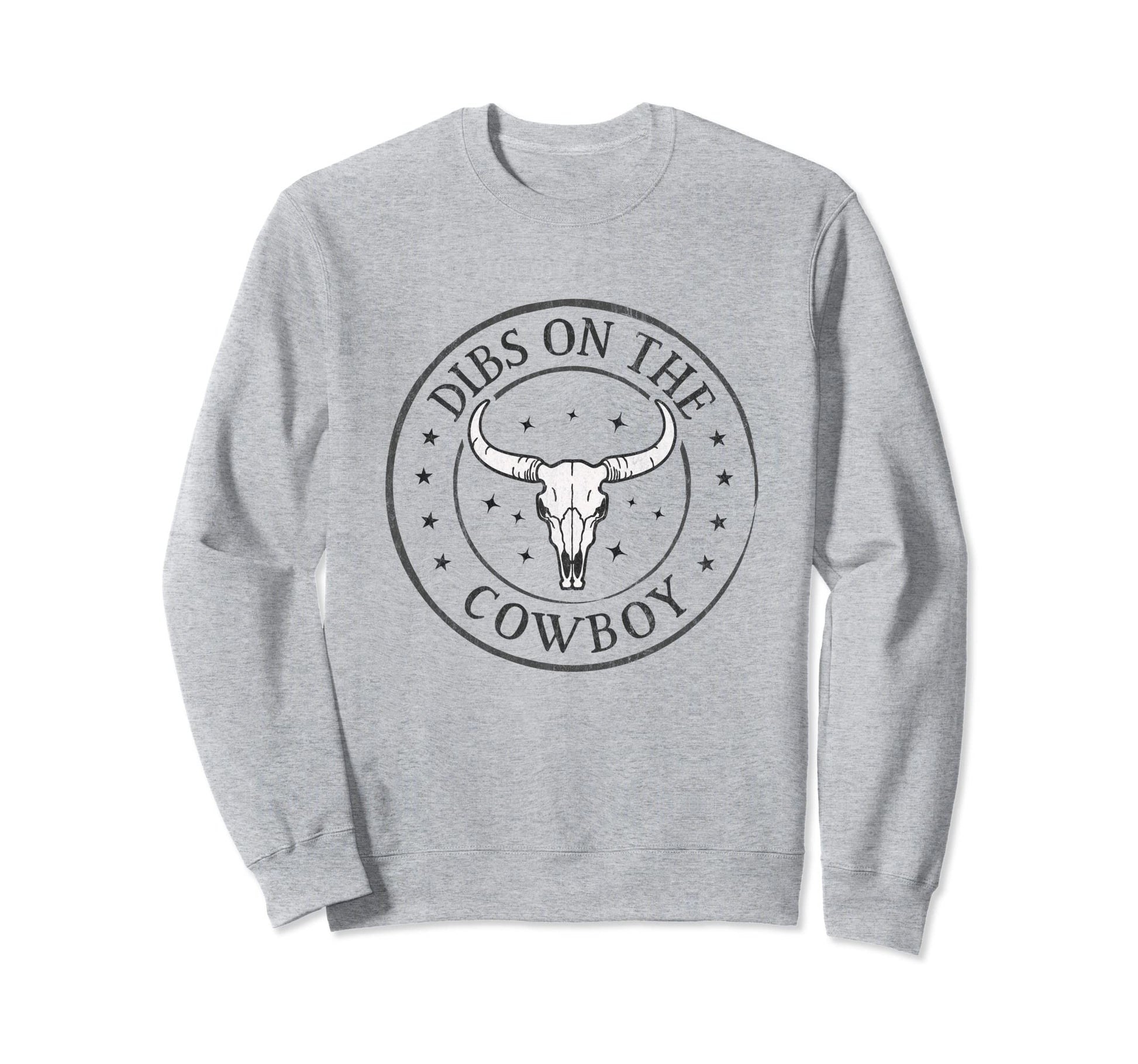 Bull Skull Dibs Cowboy Western Rodeo Sweatshirt - Graphic Print Men Women - T-Shirt, Sweatshirt, Hoodie