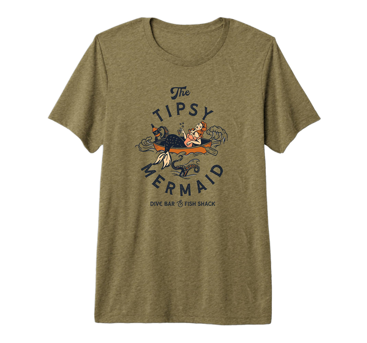 Tipsy Mermaid Dive Bar Fish Shack T-Shirt - Fun Novelty Design Men Women - T-Shirt, Sweatshirt, Hoodie