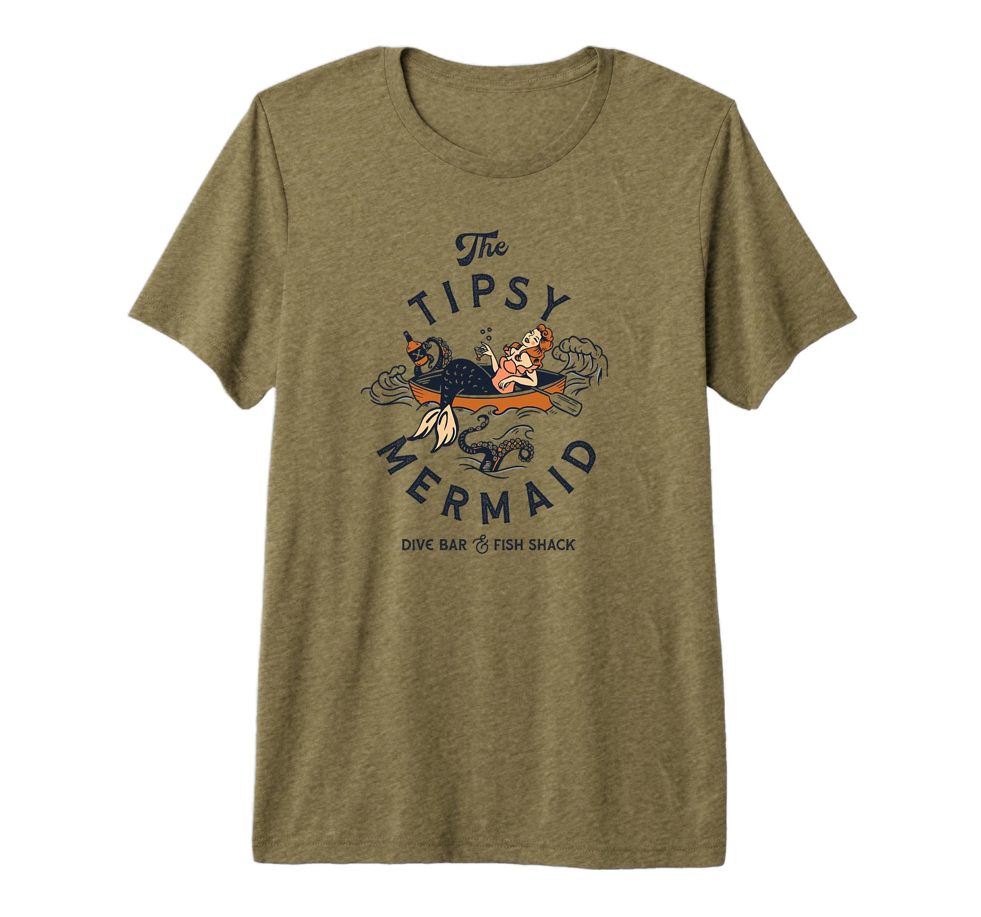 Tipsy Mermaid Dive Bar Fish Shack T-Shirt - Fun Novelty Design Men Women - T-Shirt, Sweatshirt, Hoodie