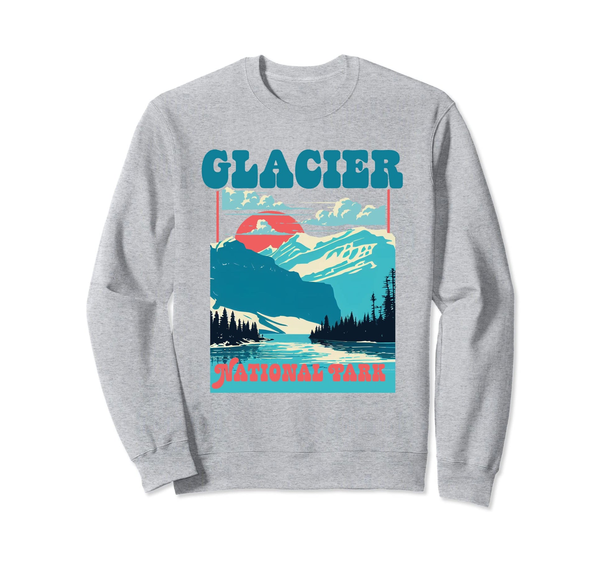 Glacier National Park Montana Souvenir Sweatshirt - Graphic Print Unisex - T-Shirt, Sweatshirt, Hoodie
