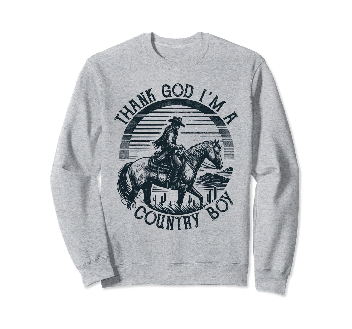 Thank God Im Country Music Cowboy Sweatshirt - Minimalist Print for Adults - T-Shirt, Sweatshirt, Hoodie