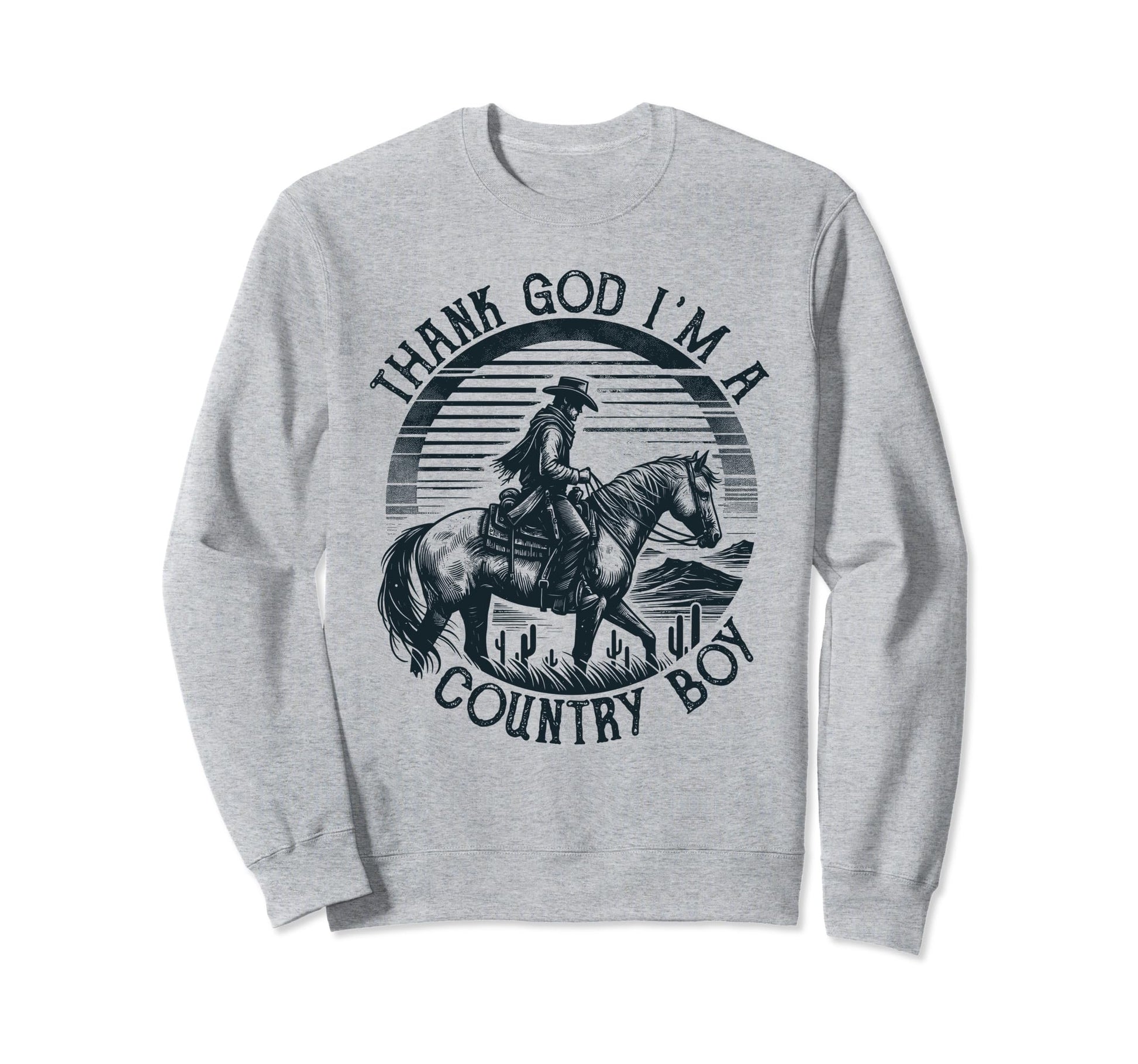 Thank God Im Country Music Cowboy Sweatshirt - Minimalist Print for Adults - T-Shirt, Sweatshirt, Hoodie