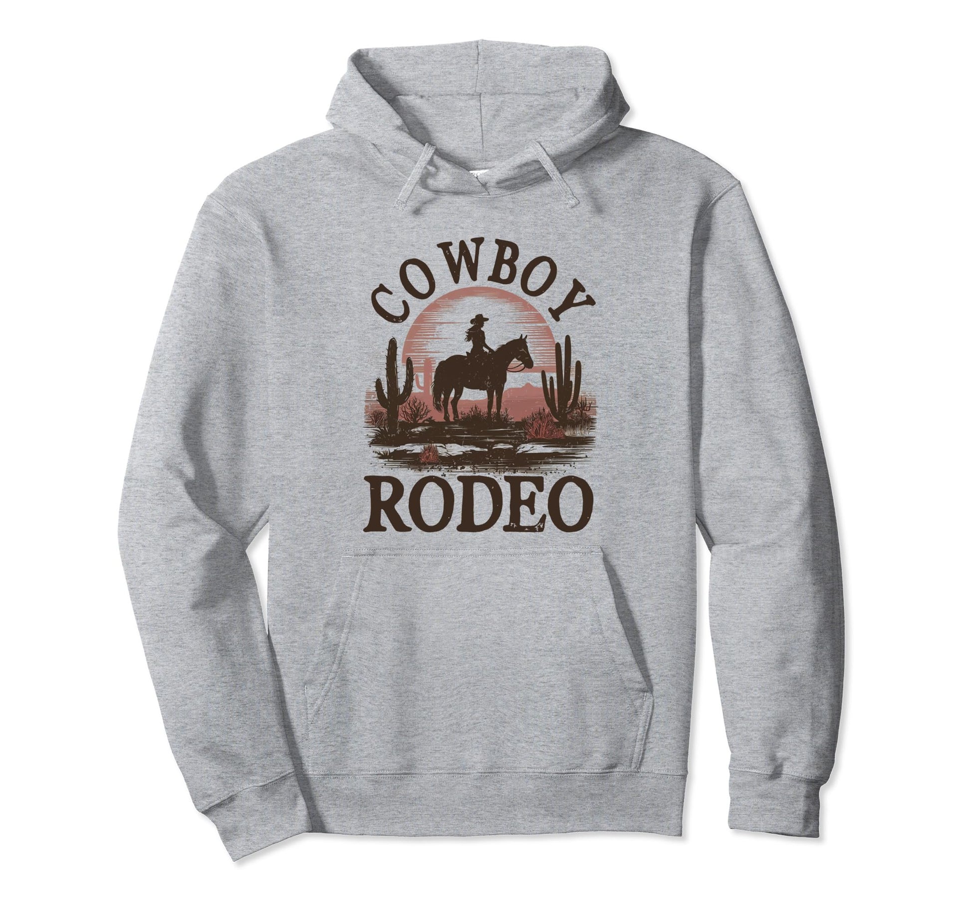 Cowboy Rodeo Cowgirl Horseback Western Hoodie - Custom Art Print Men Women - T-Shirt, Sweatshirt, Hoodie