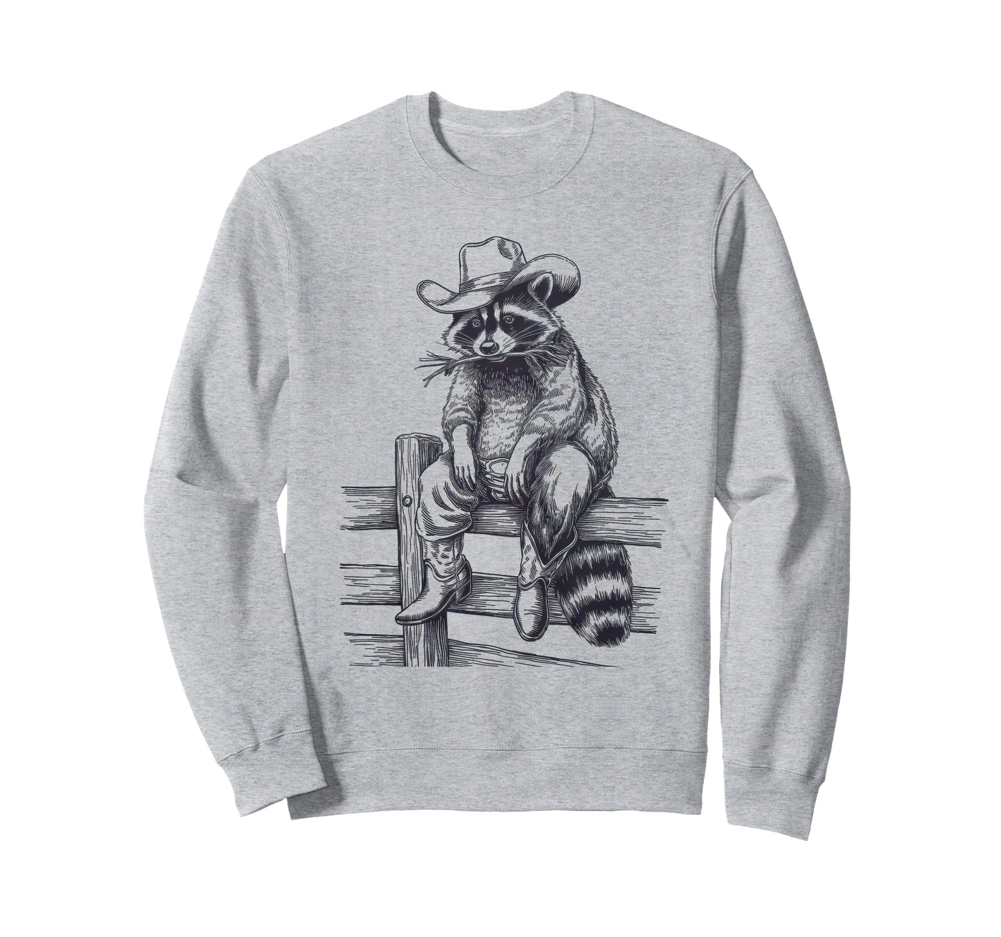 Raccoon 90S Country Music Western Sweatshirt - Minimalist Print Unisex - T-Shirt, Sweatshirt, Hoodie