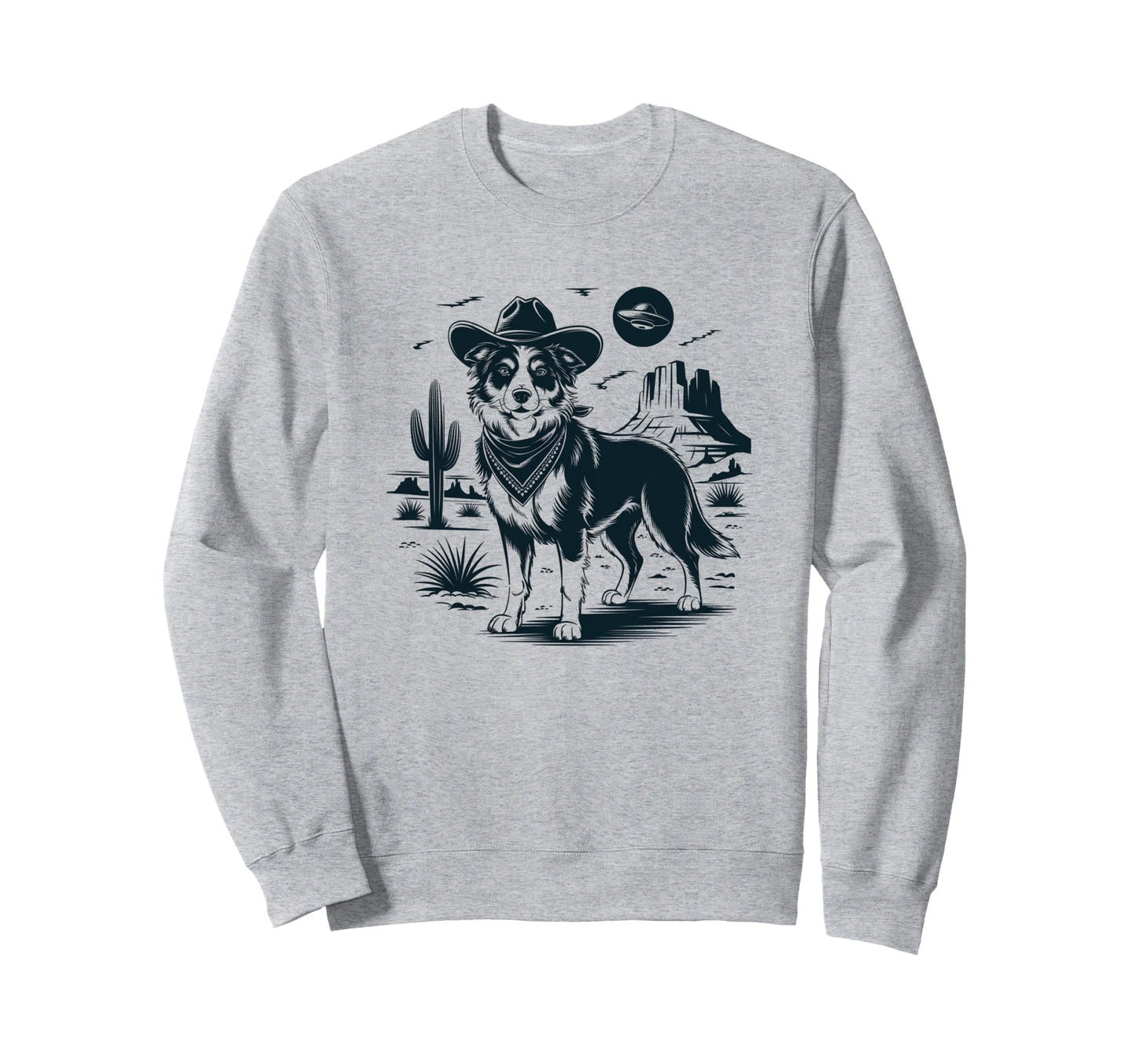 Border Collie Shepherd Ufo Sweatshirt - Fun Novelty Design for Adults - T-Shirt, Sweatshirt, Hoodie
