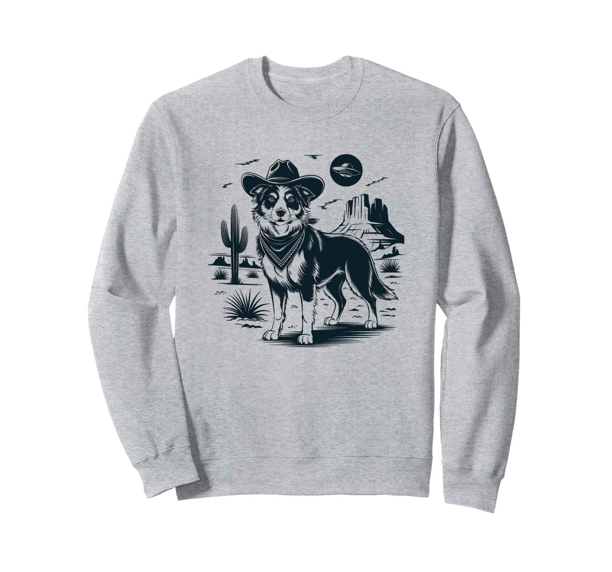 Border Collie Shepherd Ufo Sweatshirt - Fun Novelty Design for Adults - T-Shirt, Sweatshirt, Hoodie