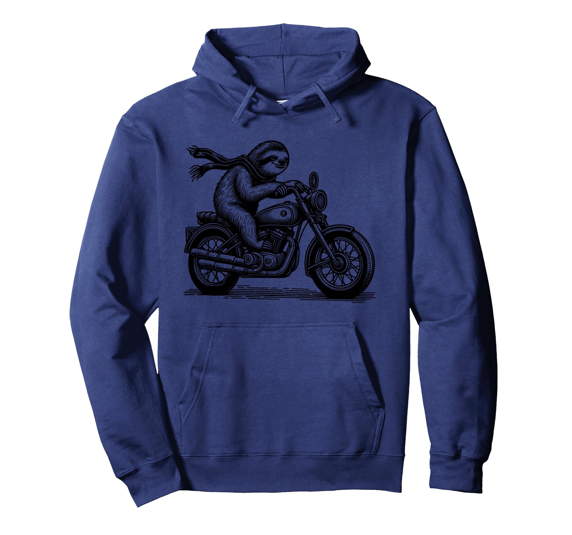 Sloth Riding Motorcycle Hoodie - Minimalist Print Men Women - T-Shirt, Sweatshirt, Hoodie