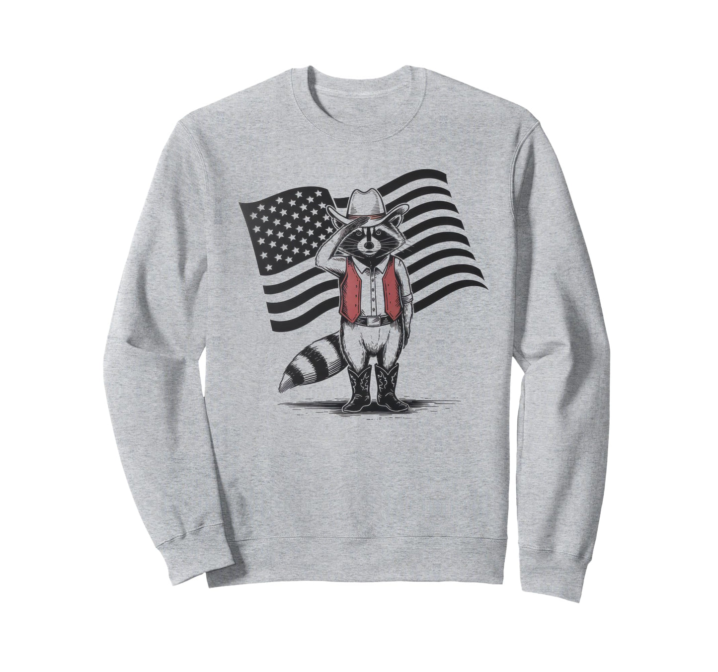 Raccoon 90S Country Music Western Cowboy Sweatshirt - Graphic Print Unisex - T-Shirt, Sweatshirt, Hoodie