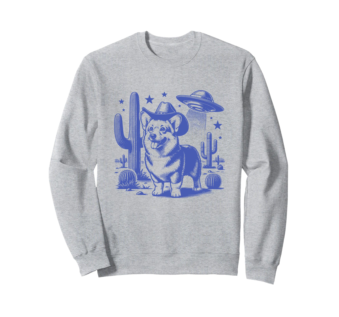 Corgi Cowboy Dog Ufo Western Corgi Dog Sweatshirt - Streetwear Style Unisex - T-Shirt, Sweatshirt, Hoodie