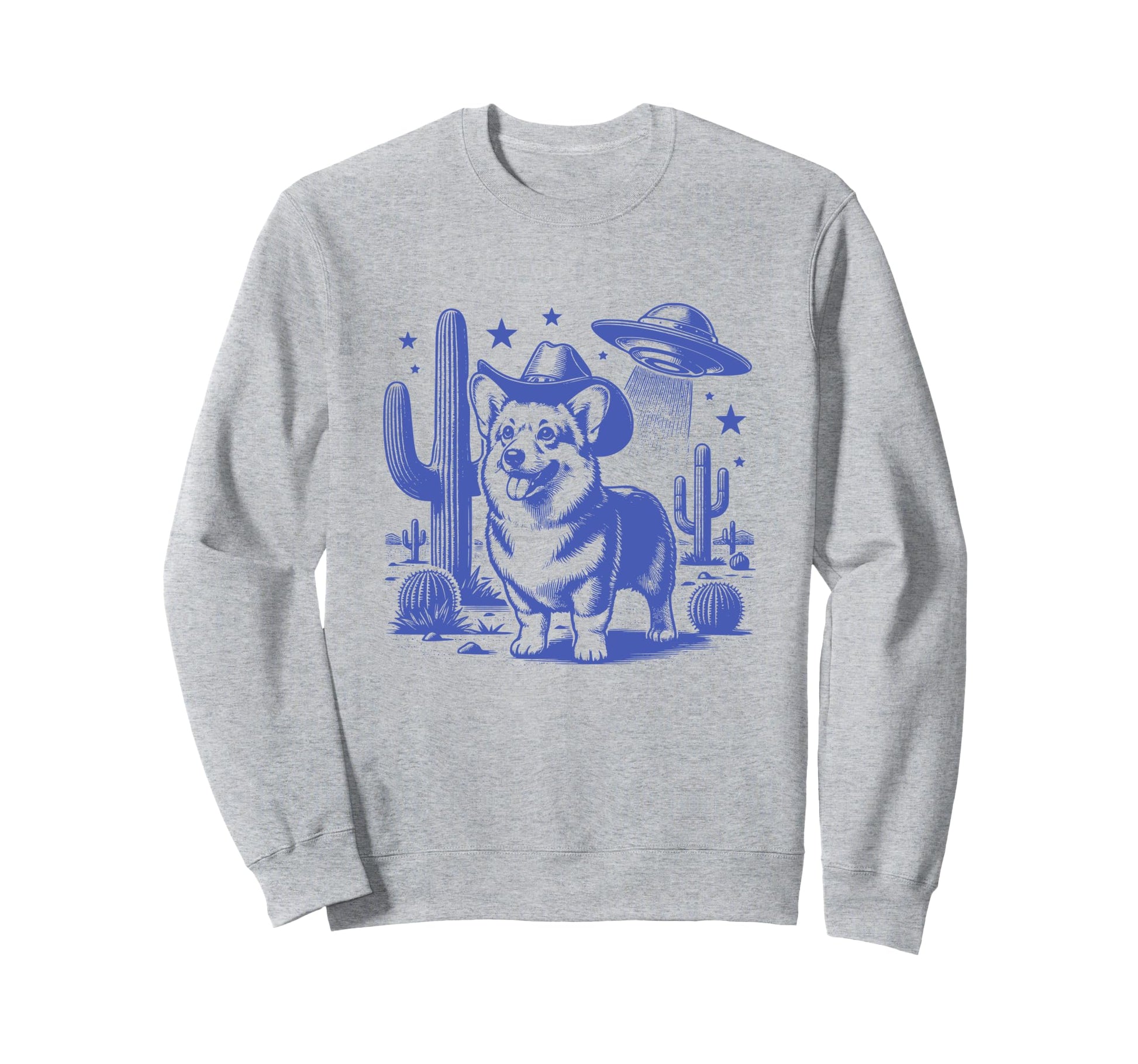 Corgi Cowboy Dog Ufo Western Corgi Dog Sweatshirt - Streetwear Style Unisex - T-Shirt, Sweatshirt, Hoodie