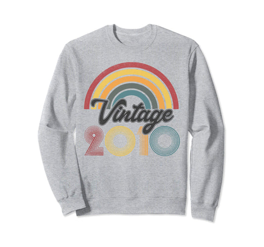 11Th Birthday Gifts 2010 Rainbow Sweatshirt - Fun Novelty Design for Adults - T-Shirt, Sweatshirt, Hoodie