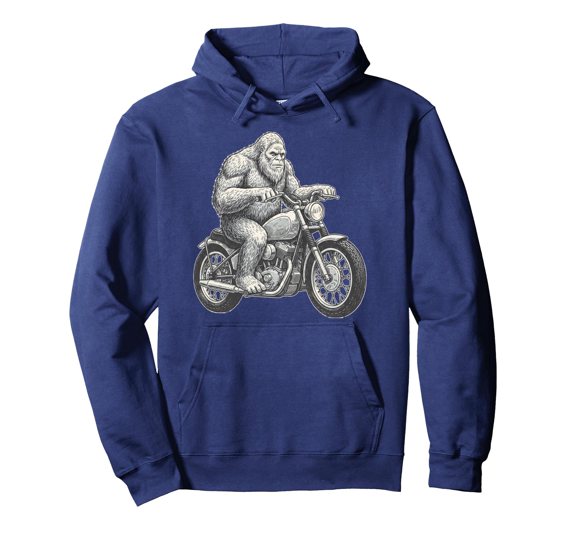 Sasquatch Riding Motorcycle Biker Hoodie - Novelty Apparel Men Women - T-Shirt, Sweatshirt, Hoodie