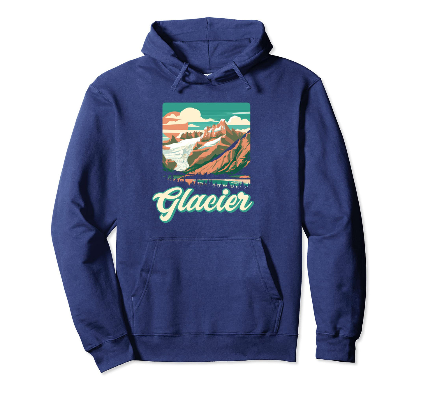 Glacier National Park Montana Hoodie - Custom Art Print Unisex - T-Shirt, Sweatshirt, Hoodie