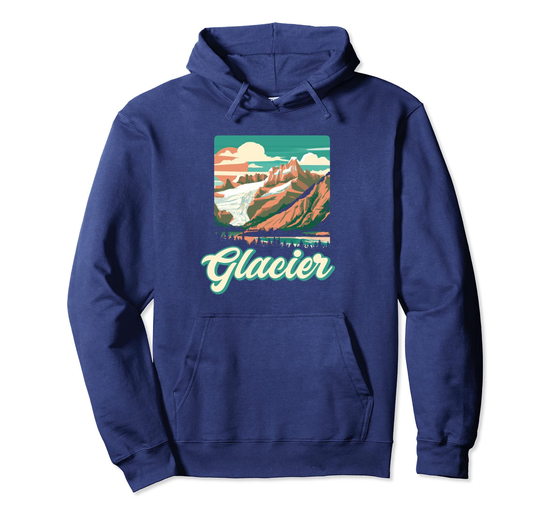 Glacier National Park Montana Hoodie - Custom Art Print Unisex - T-Shirt, Sweatshirt, Hoodie