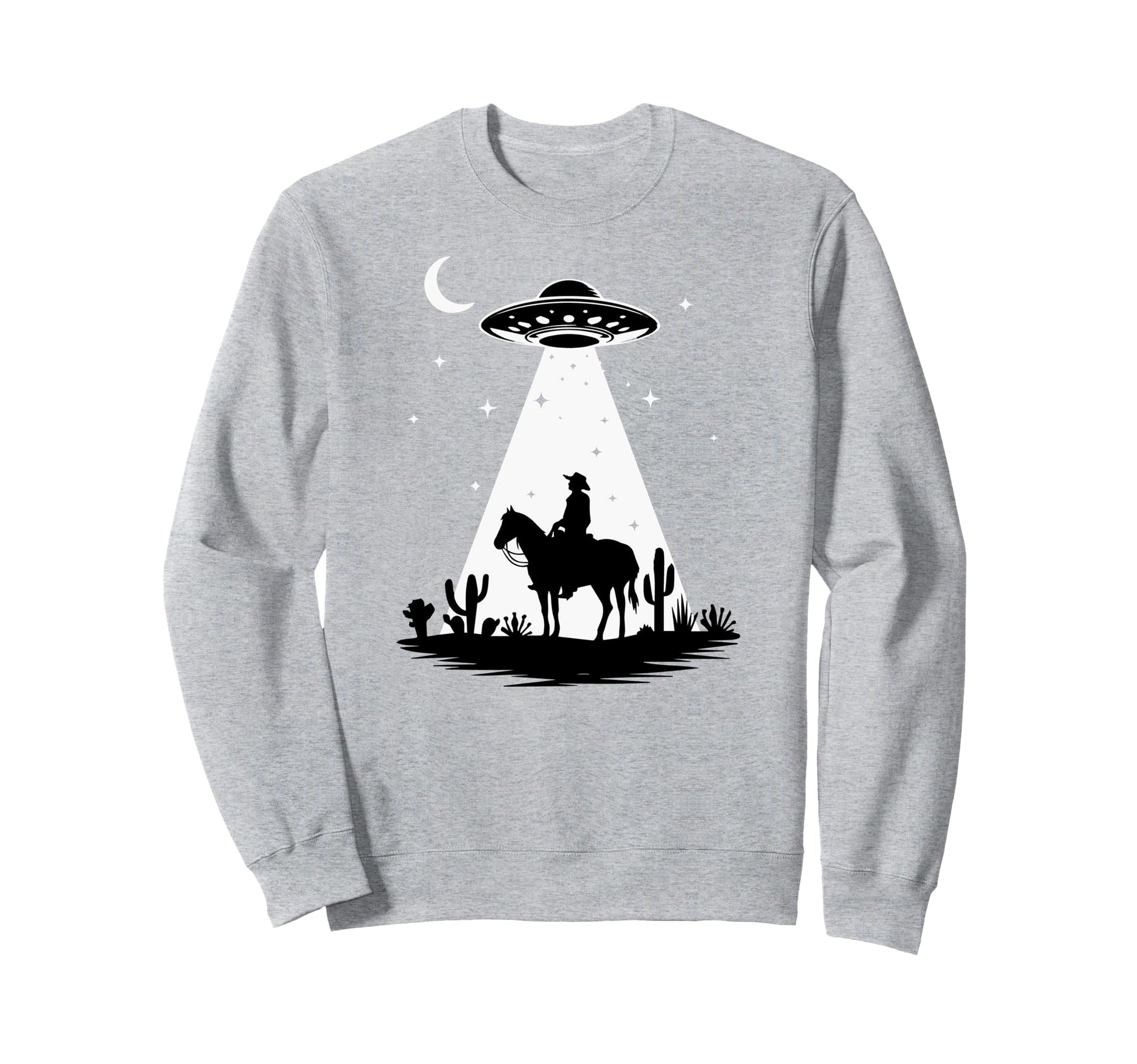 Cowboy Ufo Abduction Wild West Sweatshirt - Graphic Print for Adults - T-Shirt, Sweatshirt, Hoodie