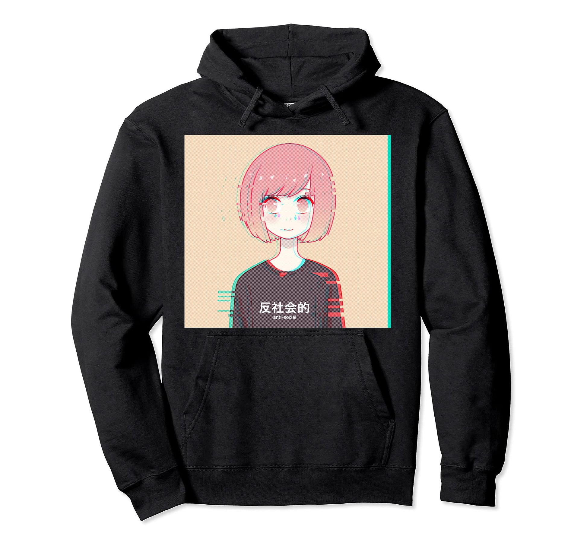Anti Social Japanese Kanji Aesthetic Hoodie - Streetwear Style Unisex - T-Shirt, Sweatshirt, Hoodie