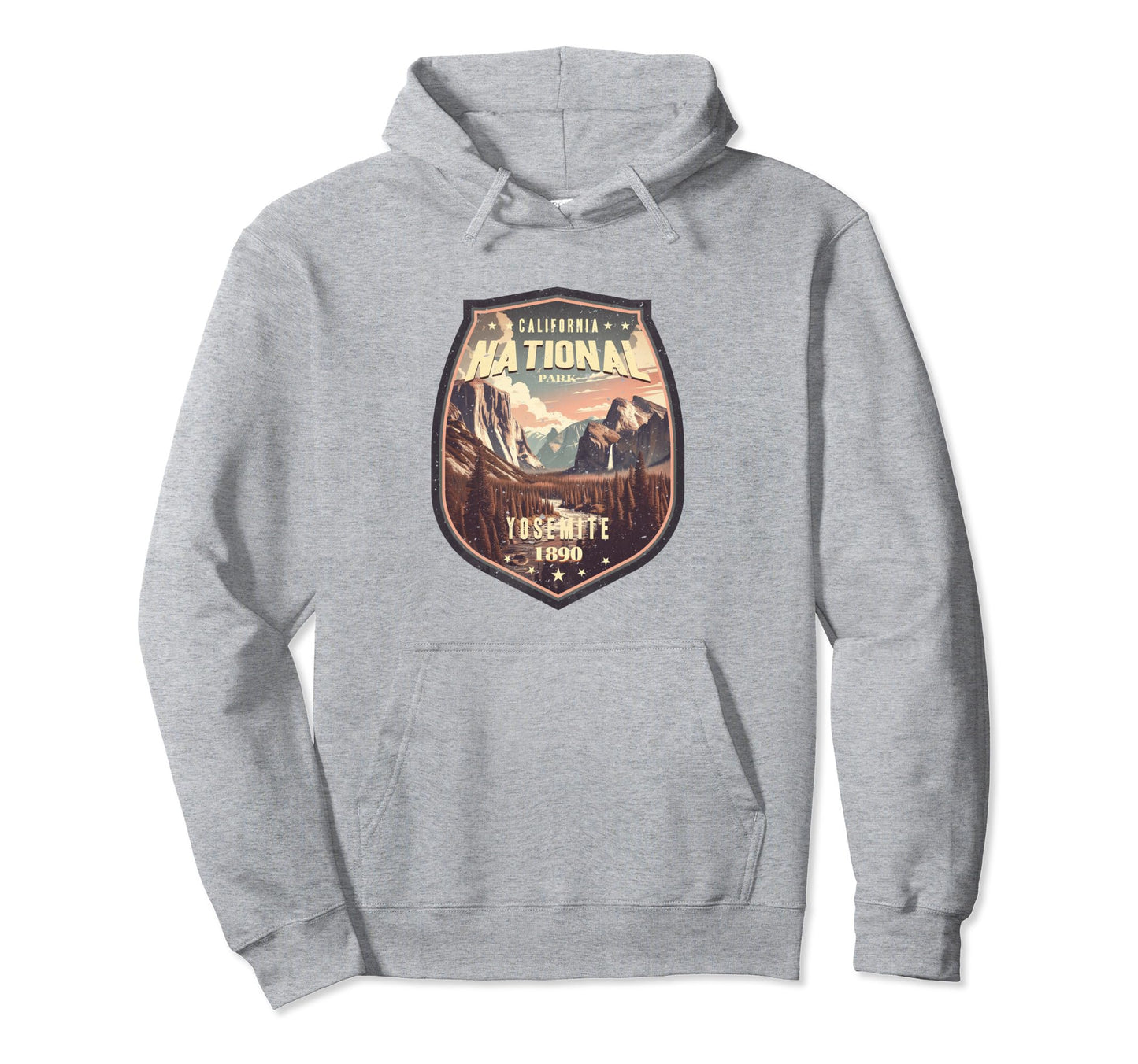Yosemite National Park Badge Hoodie - Graphic Print for Adults - T-Shirt, Sweatshirt, Hoodie