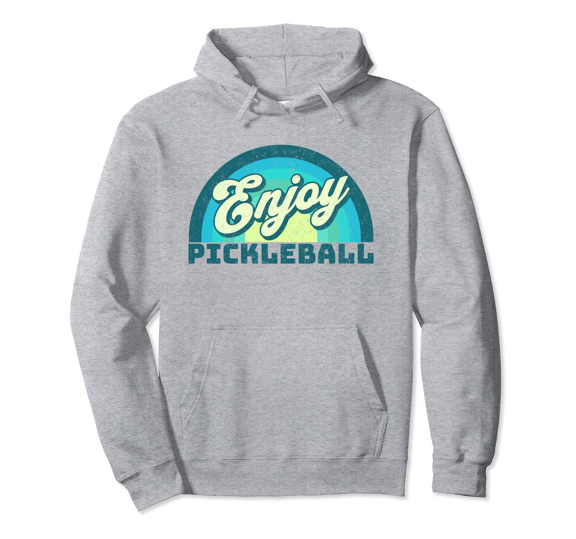 80S Enjoy Pickleball Rainbow Hoodie - Trendy Graphic for Adults - T-Shirt, Sweatshirt, Hoodie
