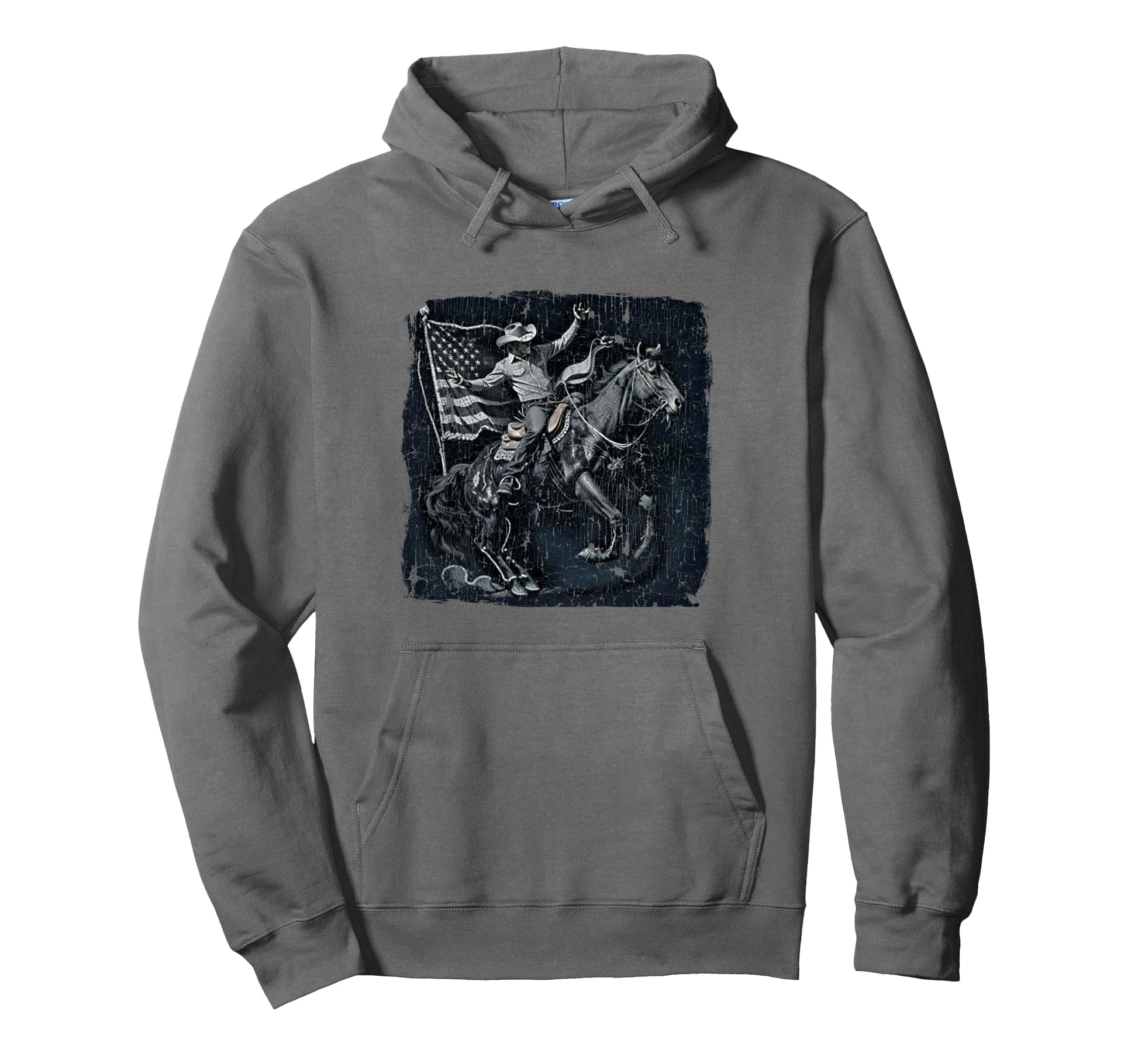 Rodeo Cowboy Western Artwork Hoodie - Graphic Print for Adults - T-Shirt, Sweatshirt, Hoodie