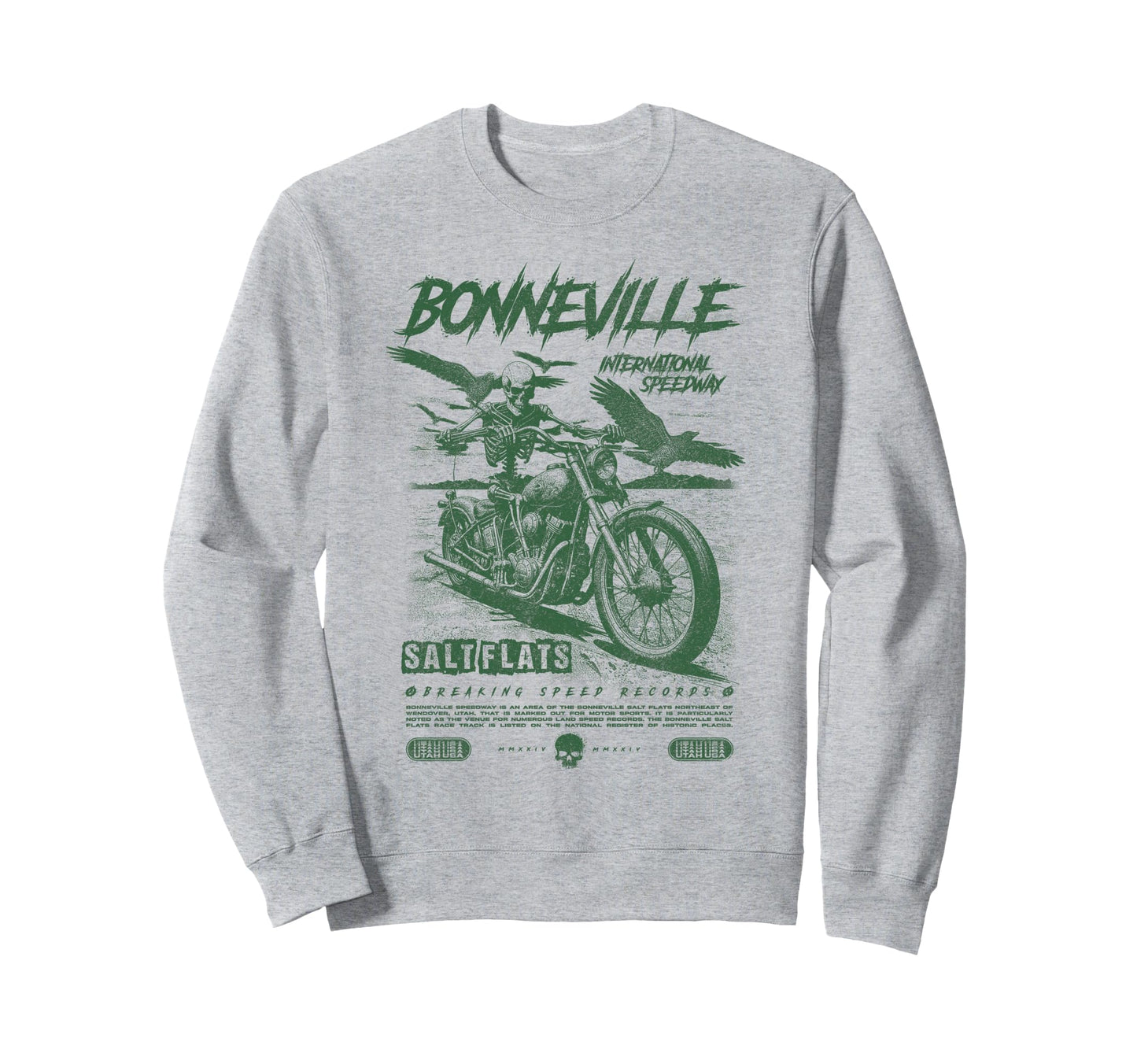 Bonneville Salt Flats Motorcycle Racing Sweatshirt - Trendy Graphic Unisex - T-Shirt, Sweatshirt, Hoodie