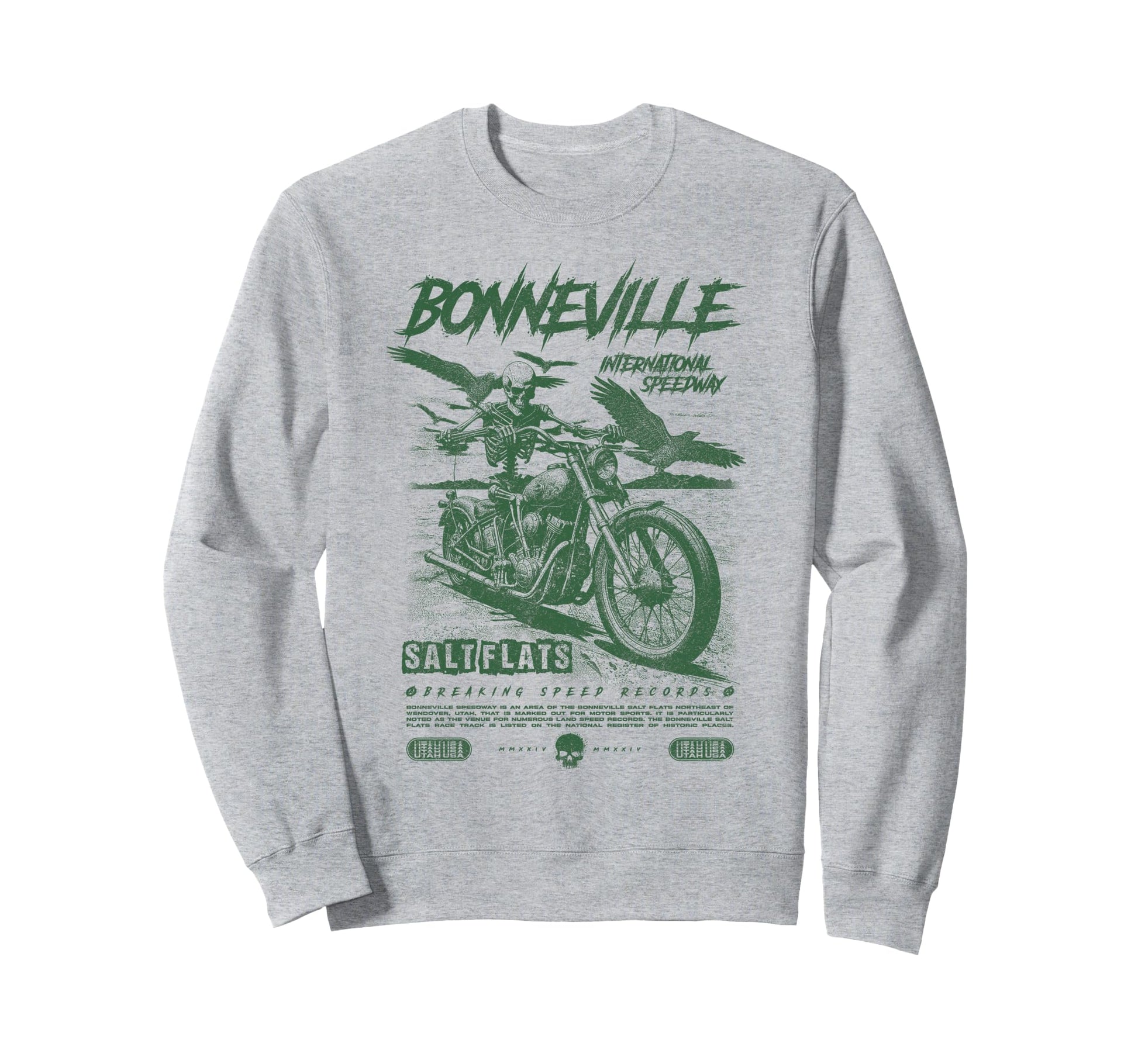 Bonneville Salt Flats Motorcycle Racing Sweatshirt - Trendy Graphic Unisex - T-Shirt, Sweatshirt, Hoodie
