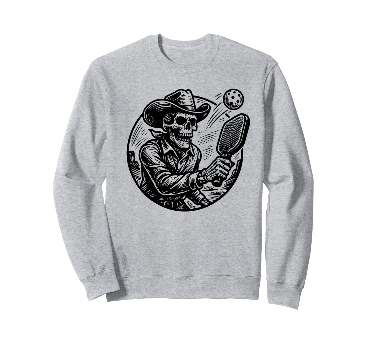 Cowboy Pickleball Player Funny Western Sweatshirt - Unique Graphic Unisex - T-Shirt, Sweatshirt, Hoodie