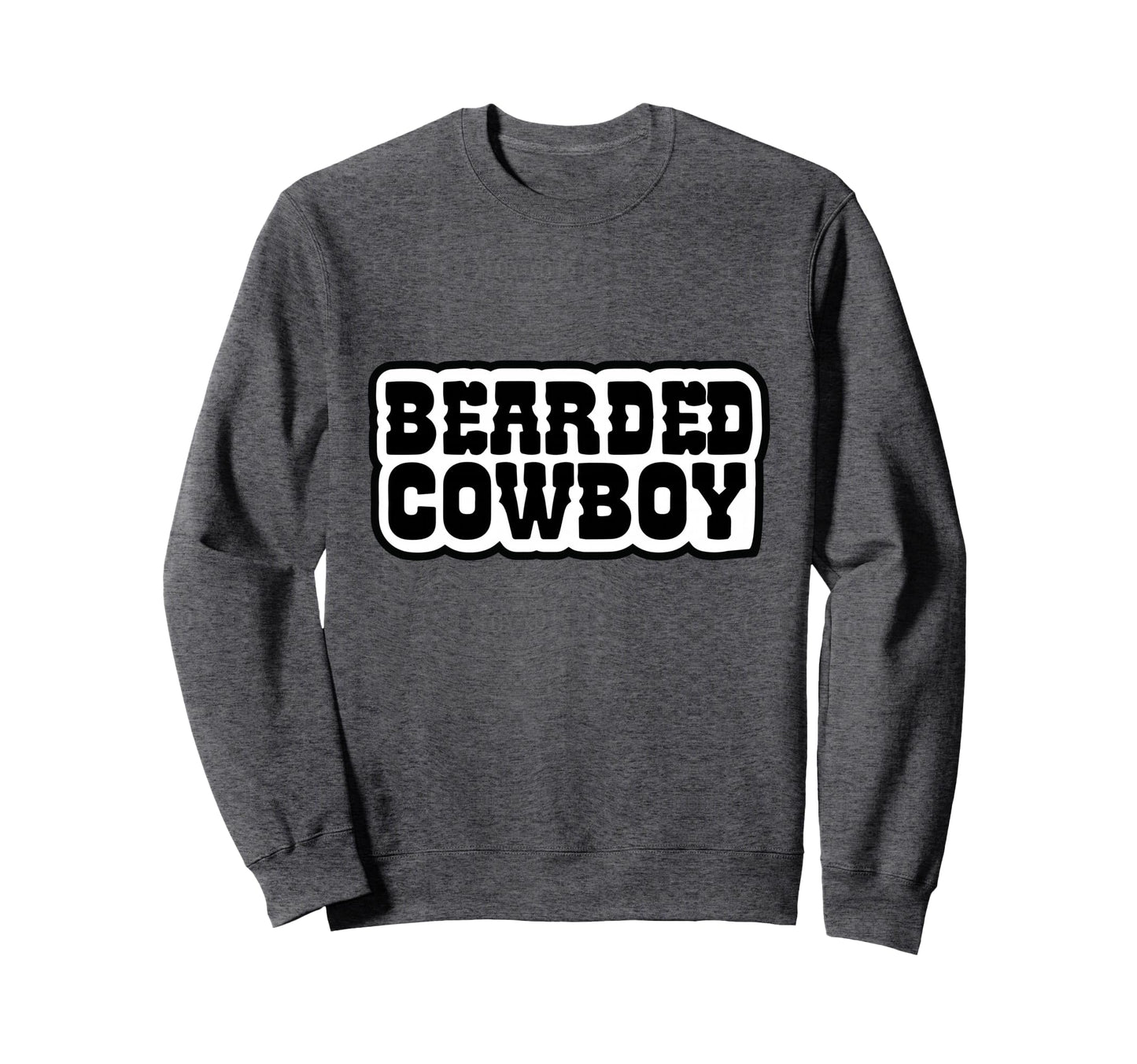 Bearded Cowboy Western Mustache Sweatshirt - Custom Art Print Men Women - T-Shirt, Sweatshirt, Hoodie