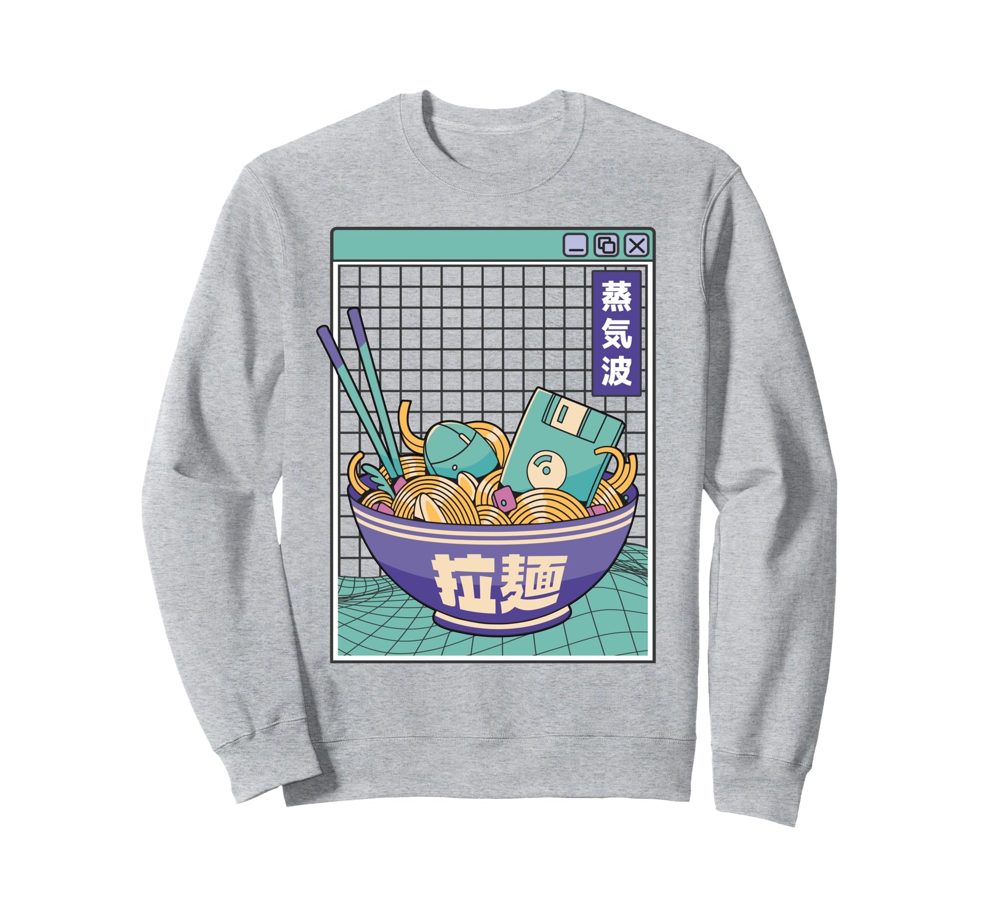 Digital Ramen Bowl Japan Pastel Sweatshirt - Fun Novelty Design for Adults - T-Shirt, Sweatshirt, Hoodie