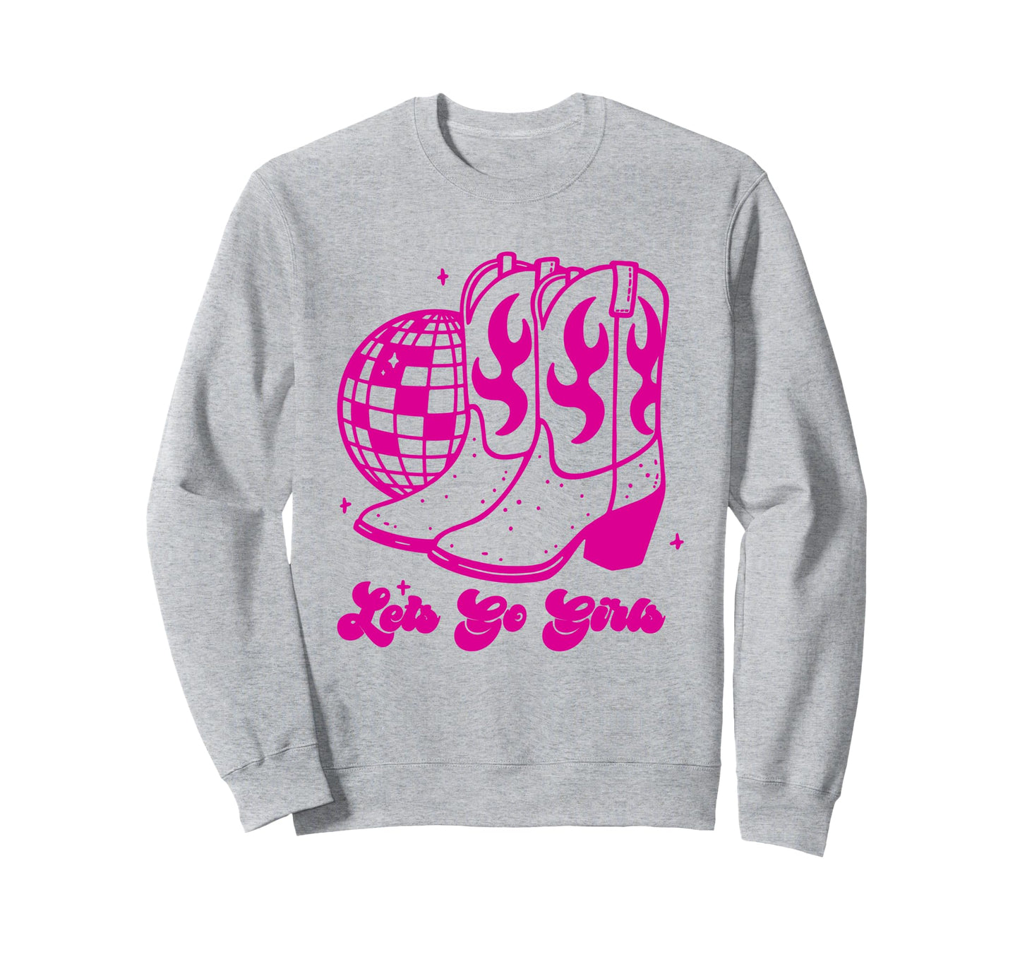 Lets Go Disco Ball Cowgirl Hat Sweatshirt - Unique Graphic for Adults - T-Shirt, Sweatshirt, Hoodie