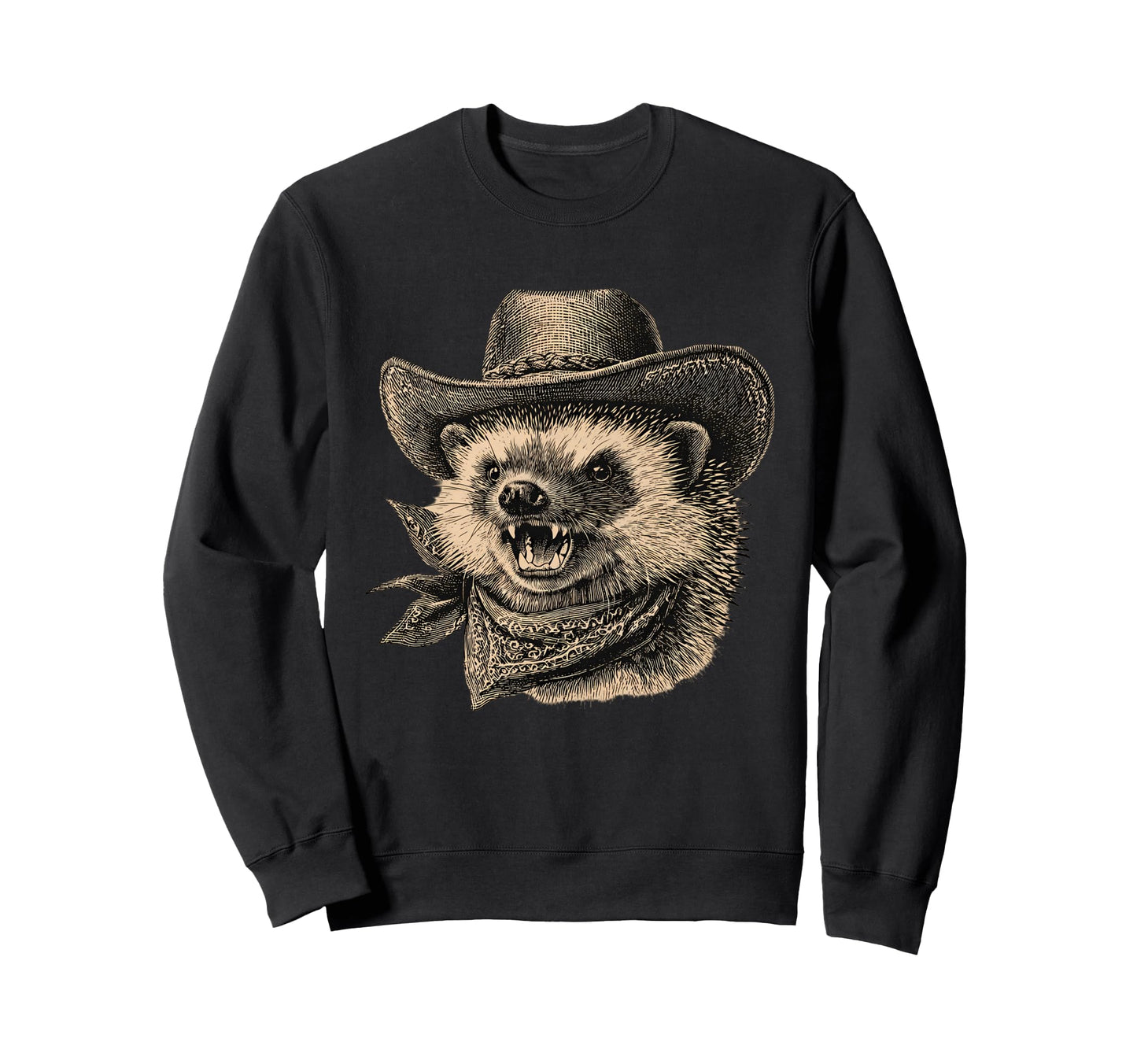 Hedgehog Cowboy Rodeo Cowgirl Western Sweatshirt - Streetwear Style Unisex - T-Shirt, Sweatshirt, Hoodie
