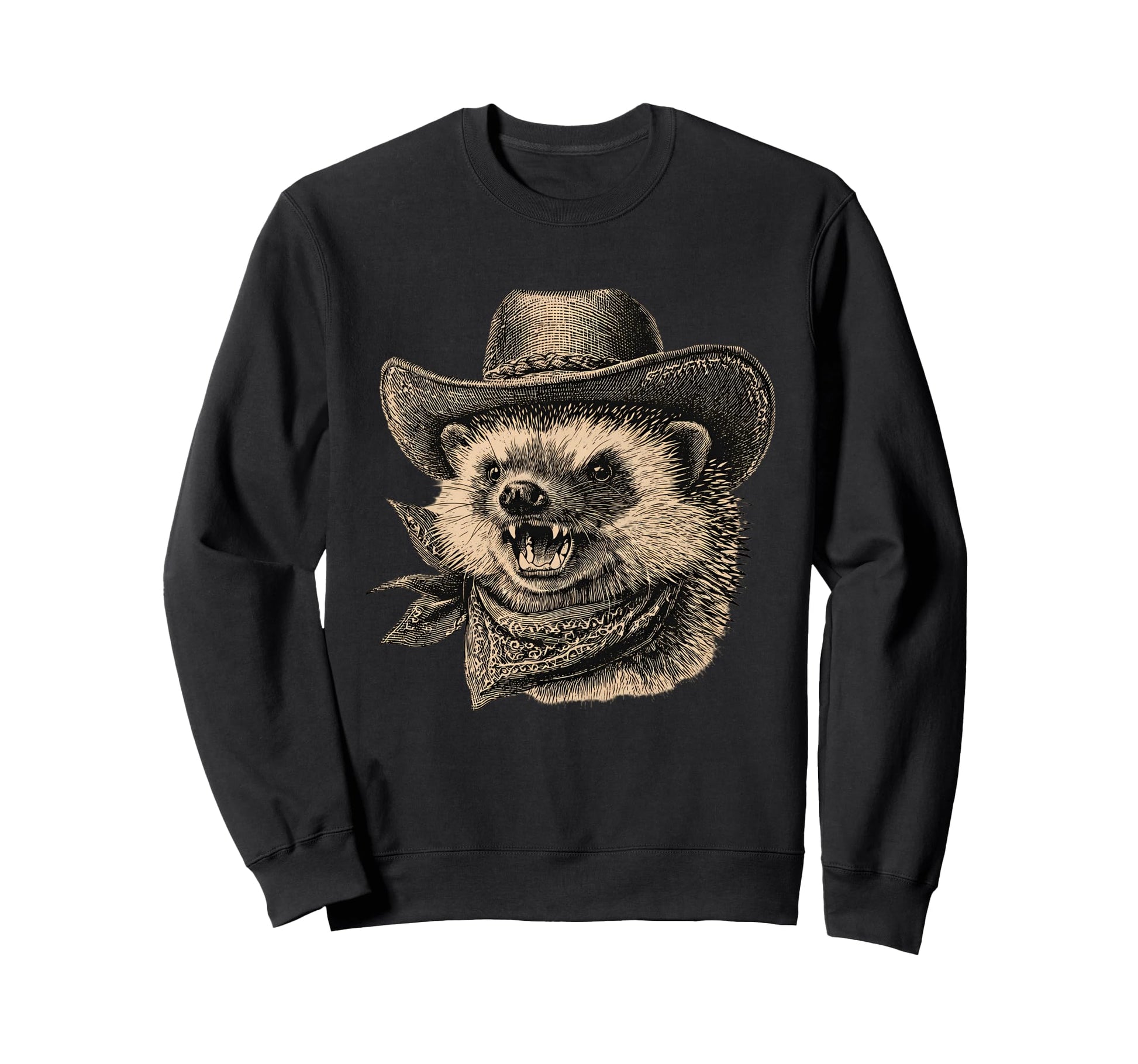 Hedgehog Cowboy Rodeo Cowgirl Western Sweatshirt - Streetwear Style Unisex - T-Shirt, Sweatshirt, Hoodie