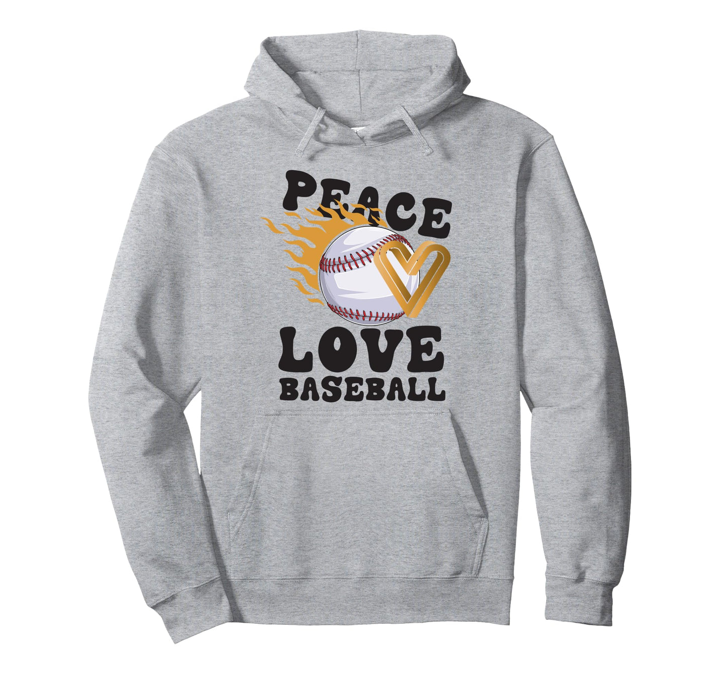 Peace Love Baseball Hoodie - Novelty Apparel Men Women - T-Shirt, Sweatshirt, Hoodie