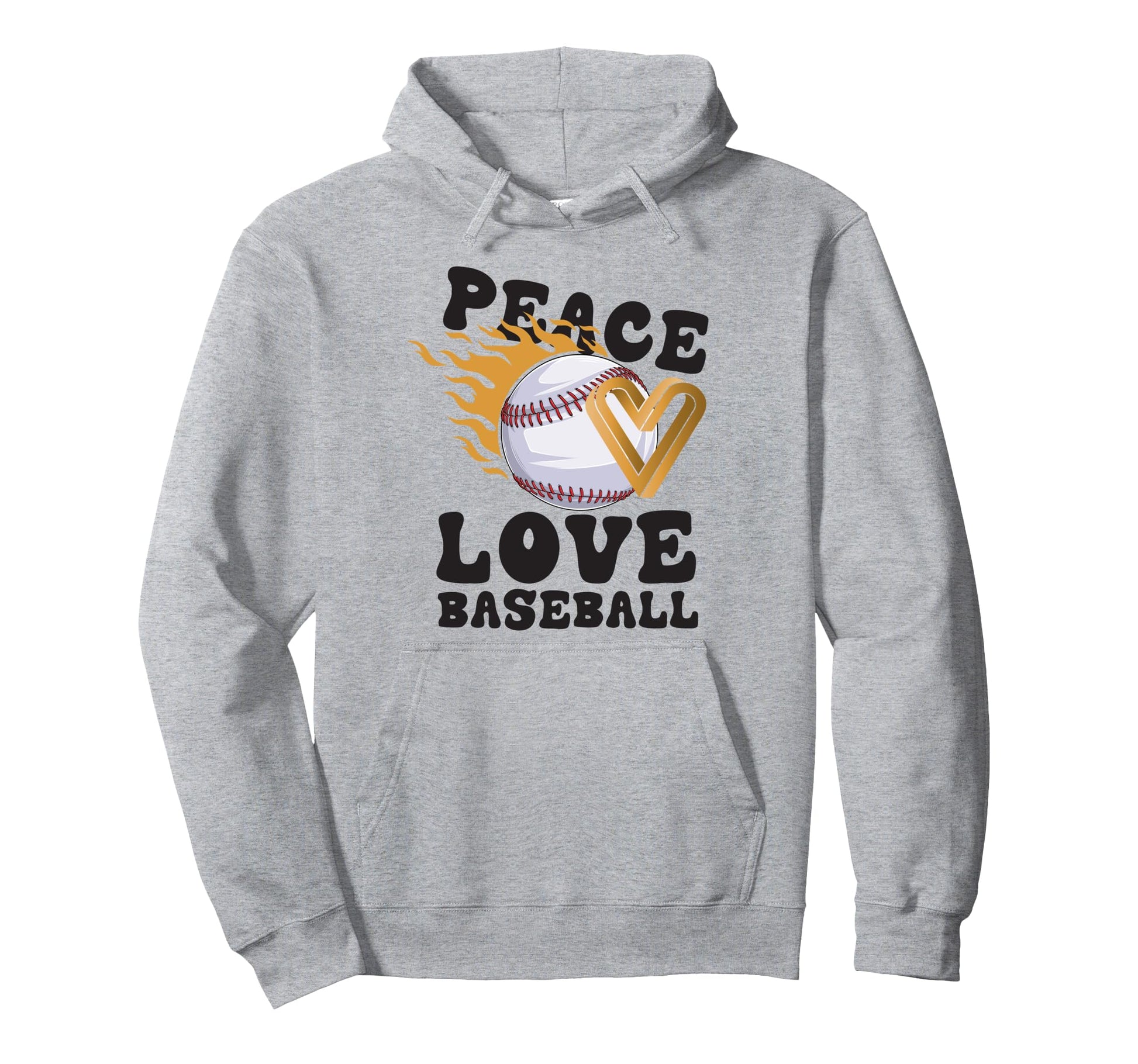 Peace Love Baseball Hoodie - Novelty Apparel Men Women - T-Shirt, Sweatshirt, Hoodie