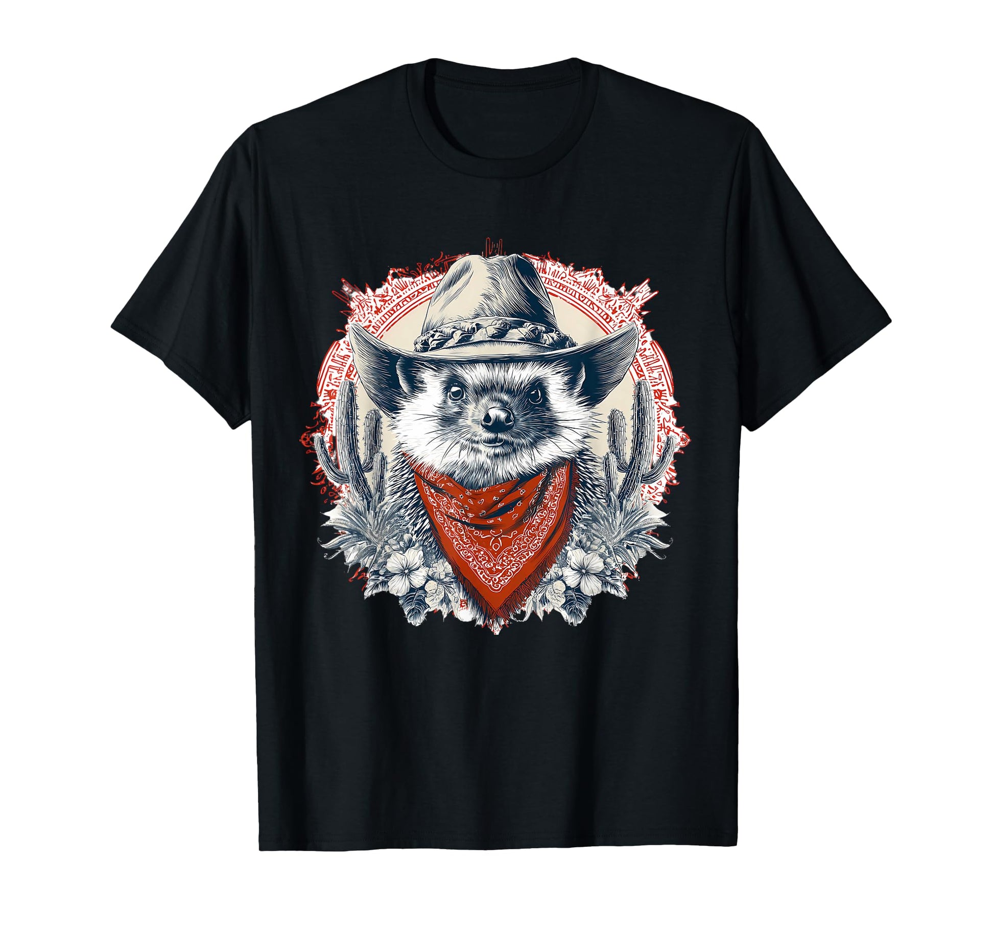 Hedgehog Cowboy Rodeo Cowgirl Western T-Shirt - Graphic Print for Adults - T-Shirt, Sweatshirt, Hoodie