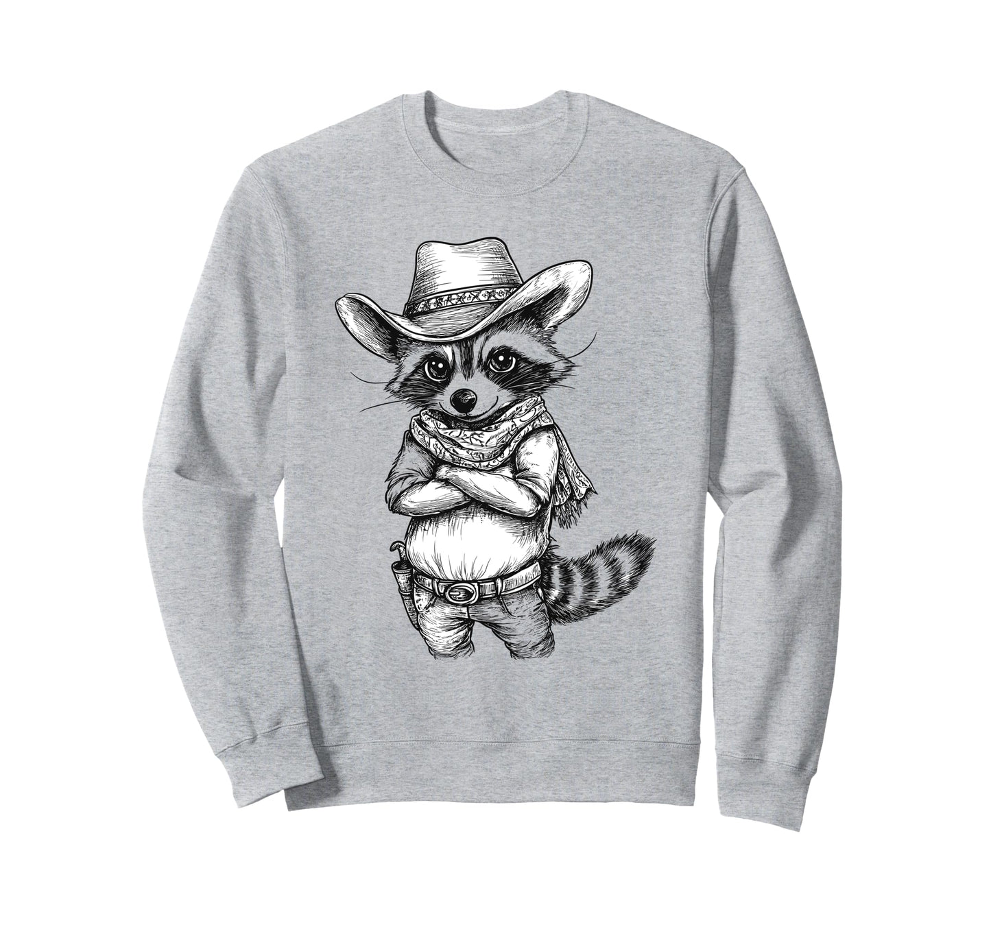 Western Country Raccoon Cowboy Sweatshirt - Fun Novelty Design Men Women - T-Shirt, Sweatshirt, Hoodie