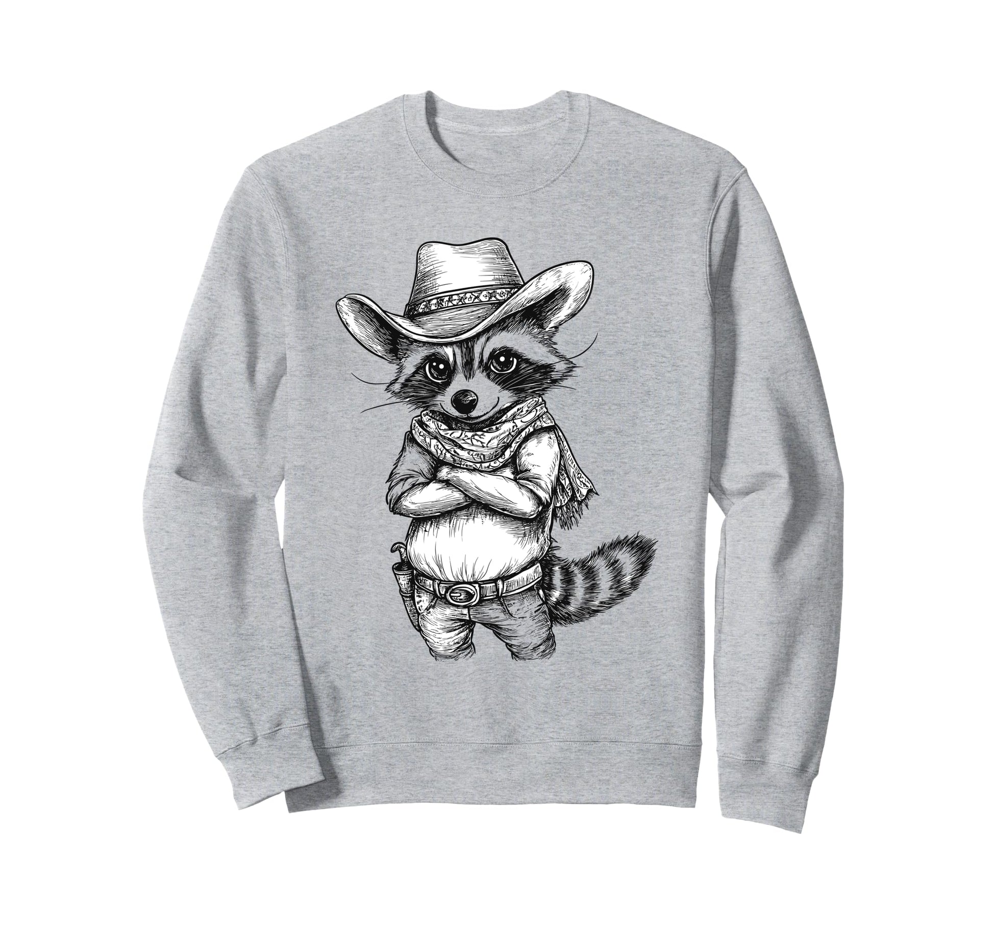 Western Country Raccoon Cowboy Sweatshirt - Fun Novelty Design Men Women - T-Shirt, Sweatshirt, Hoodie