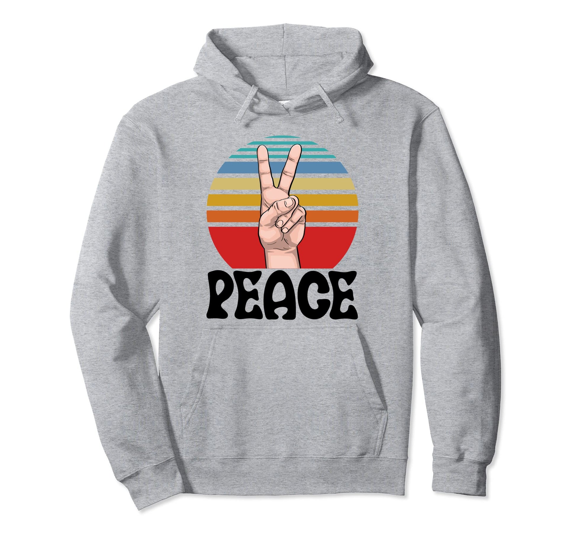 Peace Love Finger Funny Hand Peace Love Hoodie - Graphic Print for Adults - T-Shirt, Sweatshirt, Hoodie