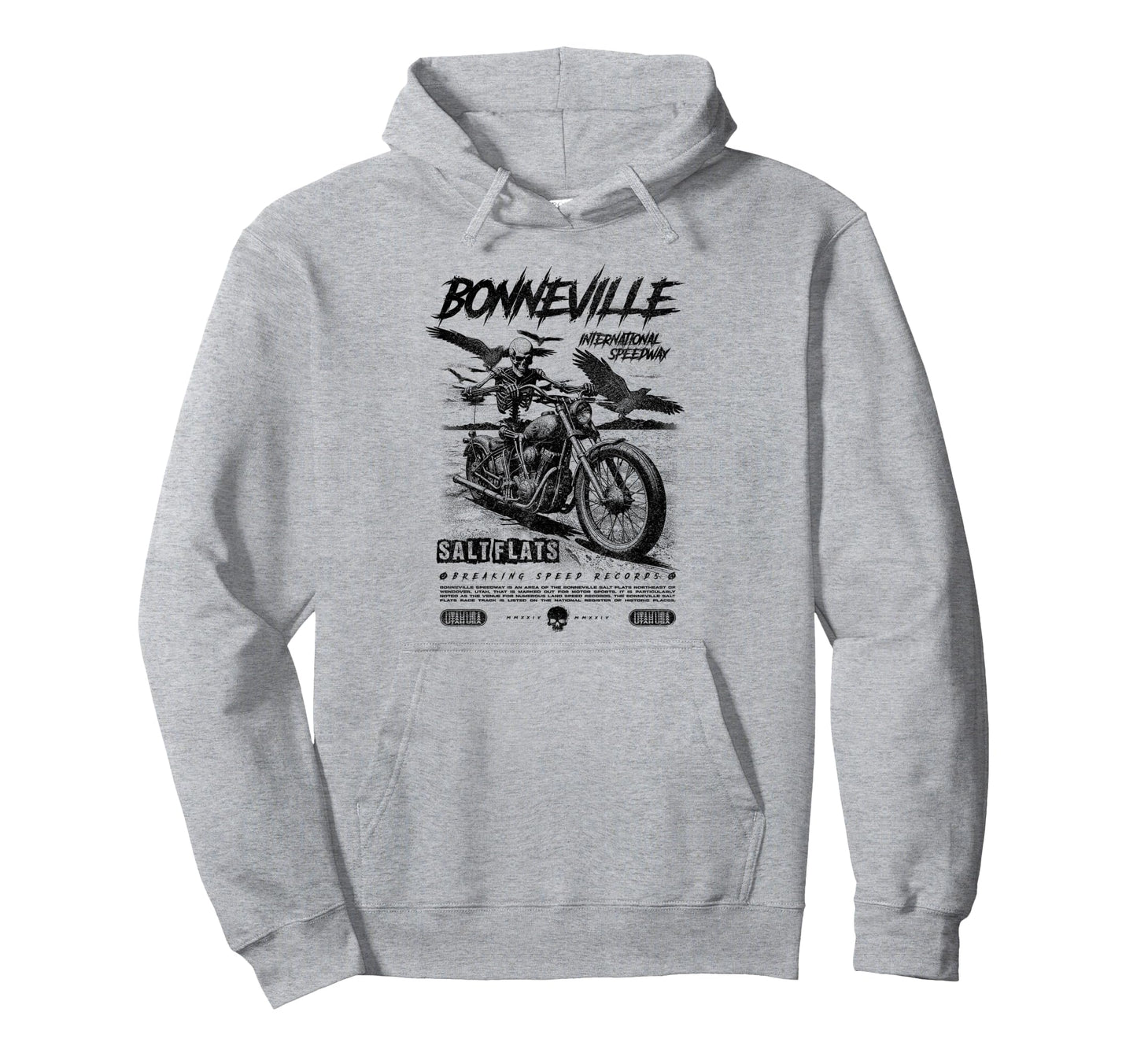 Bonneville Salt Flats Motorcycle Racing Hoodie - Unique Graphic Men Women - T-Shirt, Sweatshirt, Hoodie