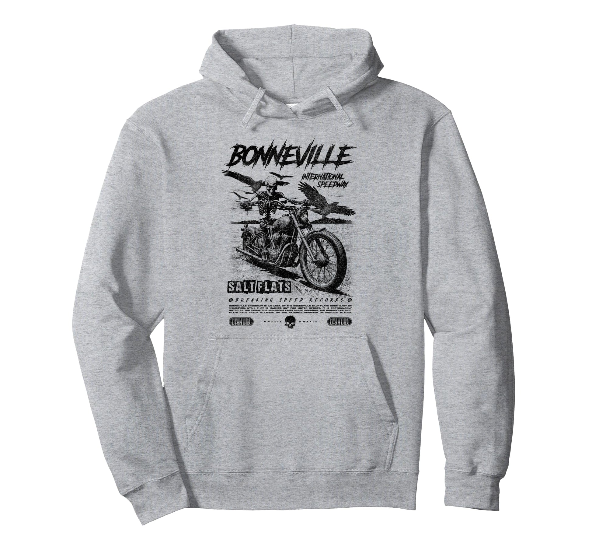 Bonneville Salt Flats Motorcycle Racing Hoodie - Unique Graphic Men Women - T-Shirt, Sweatshirt, Hoodie