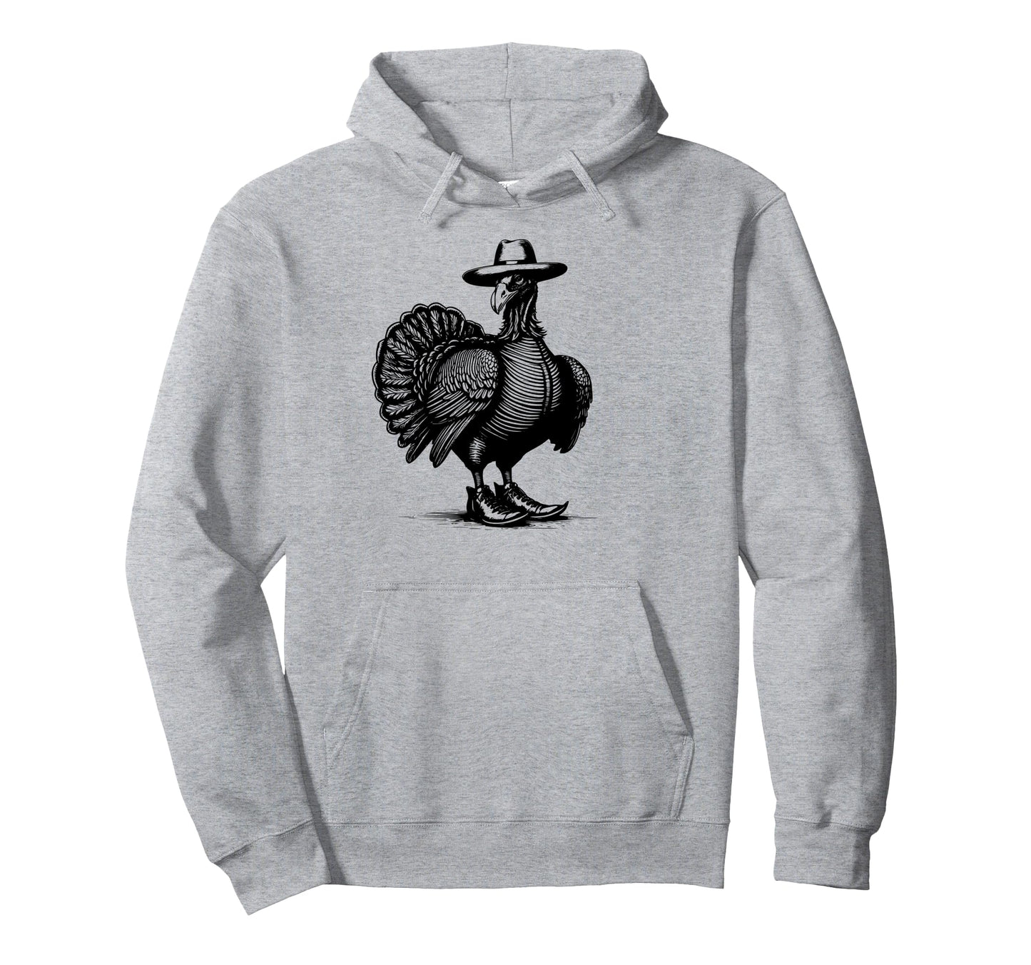 Funny Turkey Cowboy Hat Boots Western Hoodie - Custom Art Print for Adults - T-Shirt, Sweatshirt, Hoodie
