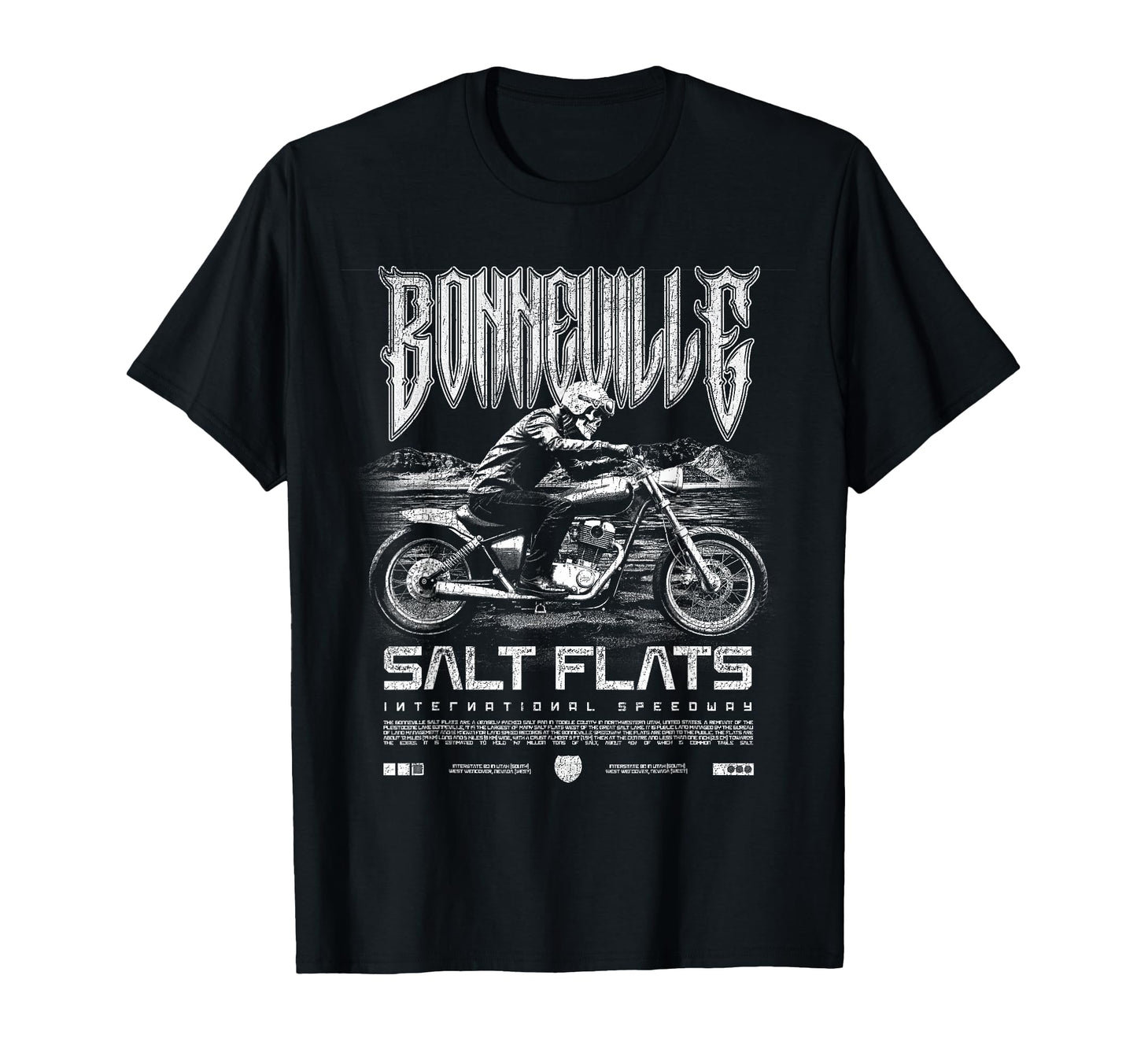 Bonneville Salt Flats Motorcycle Racing T-Shirt - Graphic Print for Adults - T-Shirt, Sweatshirt, Hoodie