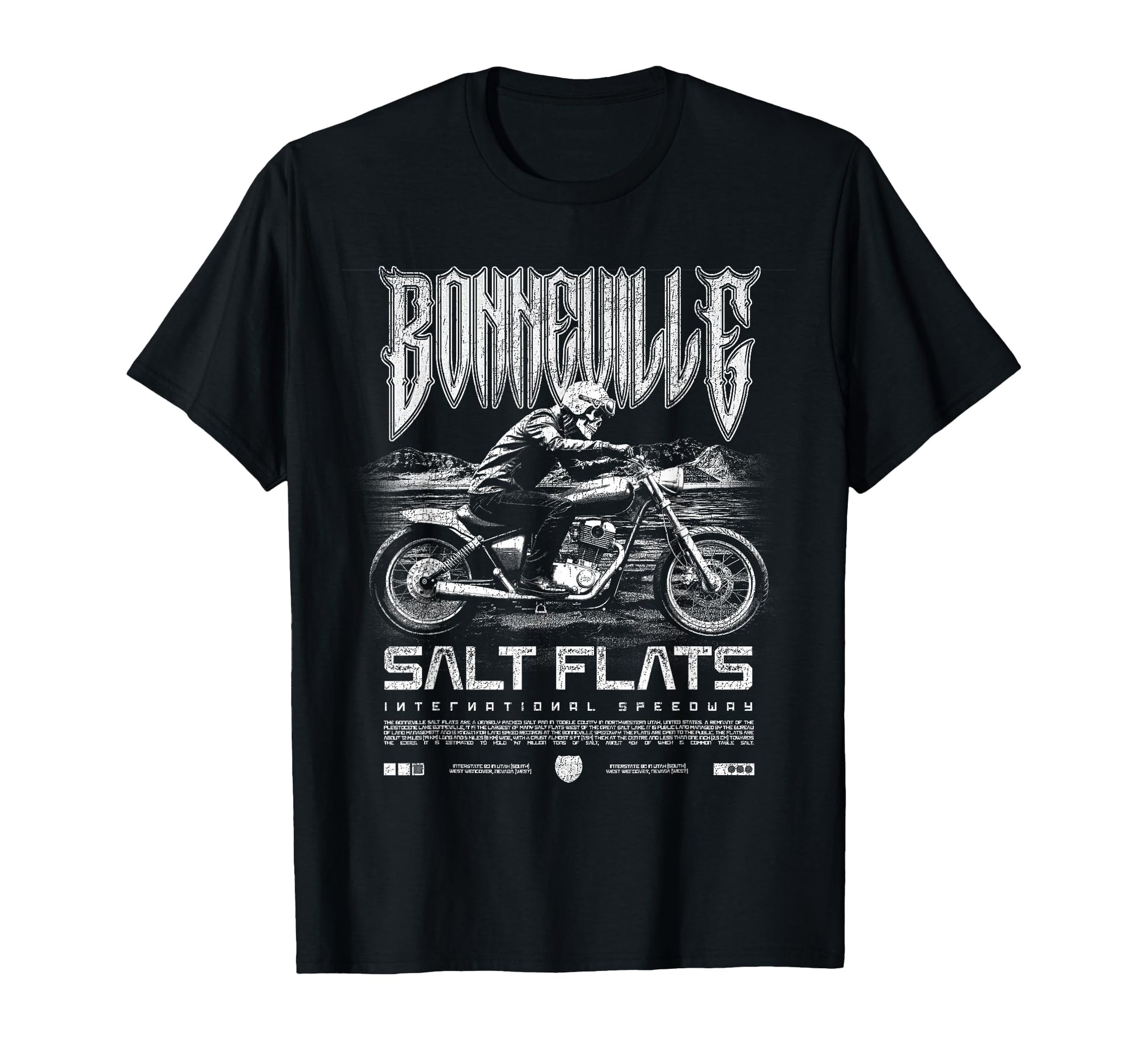 Bonneville Salt Flats Motorcycle Racing T-Shirt - Graphic Print for Adults - T-Shirt, Sweatshirt, Hoodie