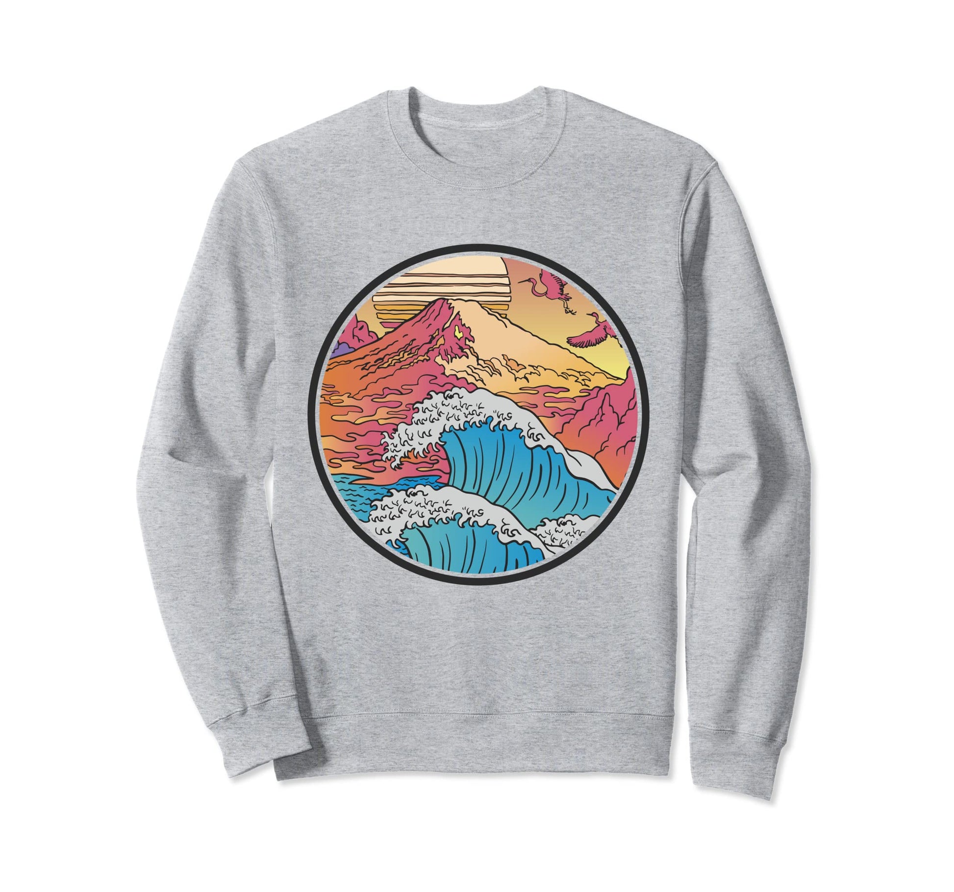 Japanese Waves Kanagawa Wave Mount Sweatshirt - Novelty Apparel Men Women - T-Shirt, Sweatshirt, Hoodie