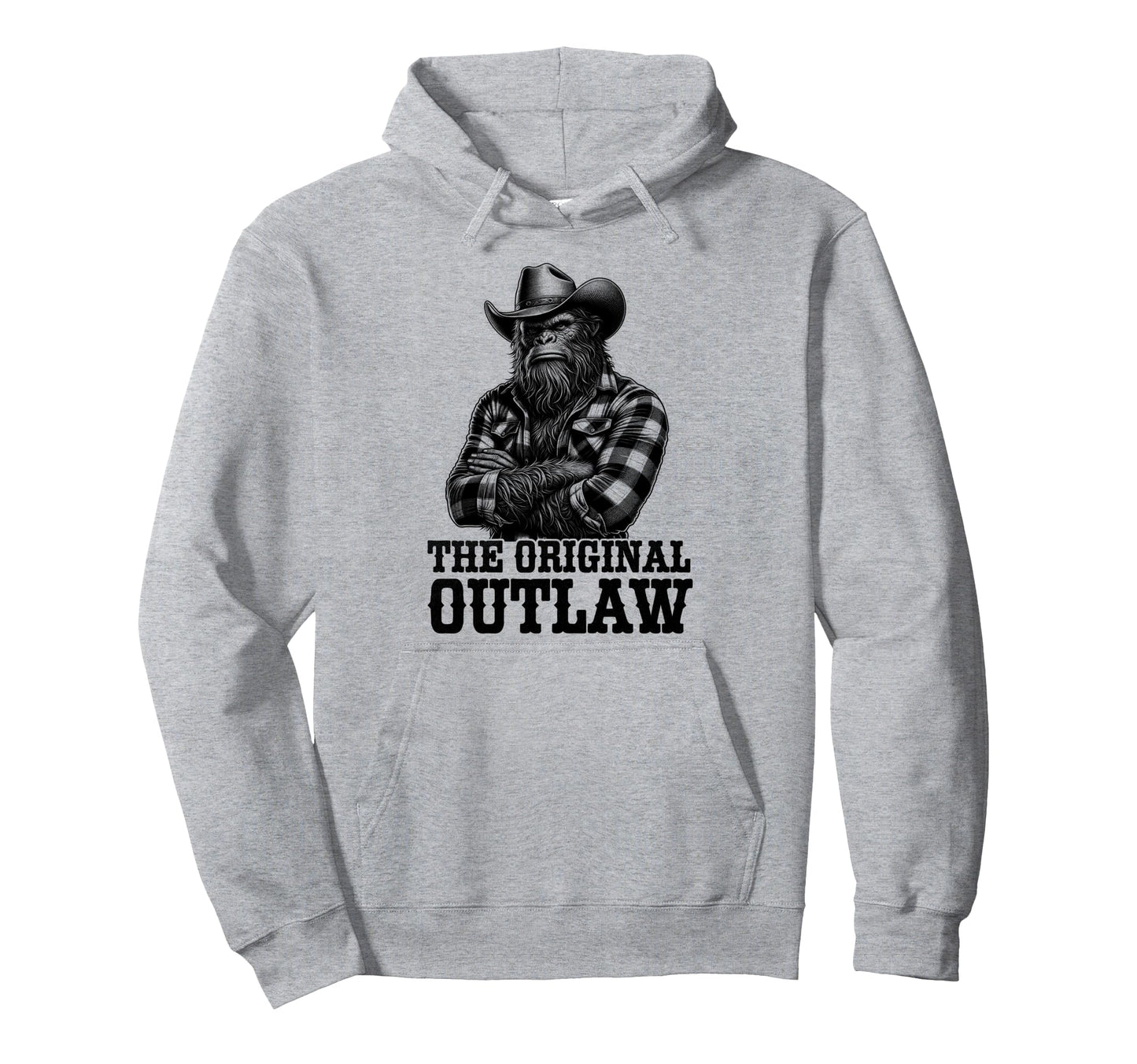 Bigfoot Sasquatch Funny Cowboy Cryptid Hoodie - Unique Graphic Men Women - T-Shirt, Sweatshirt, Hoodie