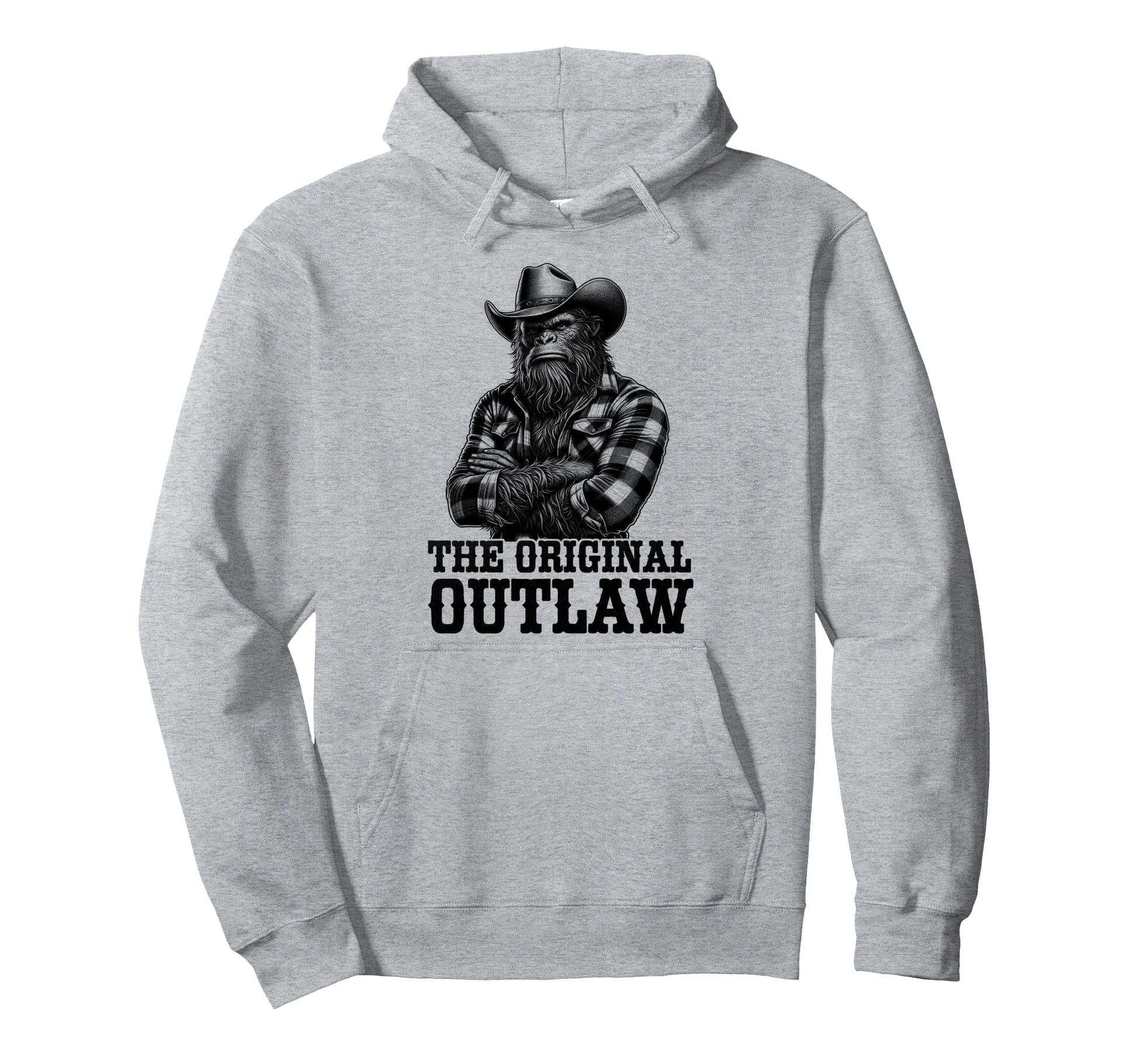 Bigfoot Sasquatch Funny Cowboy Cryptid Hoodie - Unique Graphic Men Women - T-Shirt, Sweatshirt, Hoodie